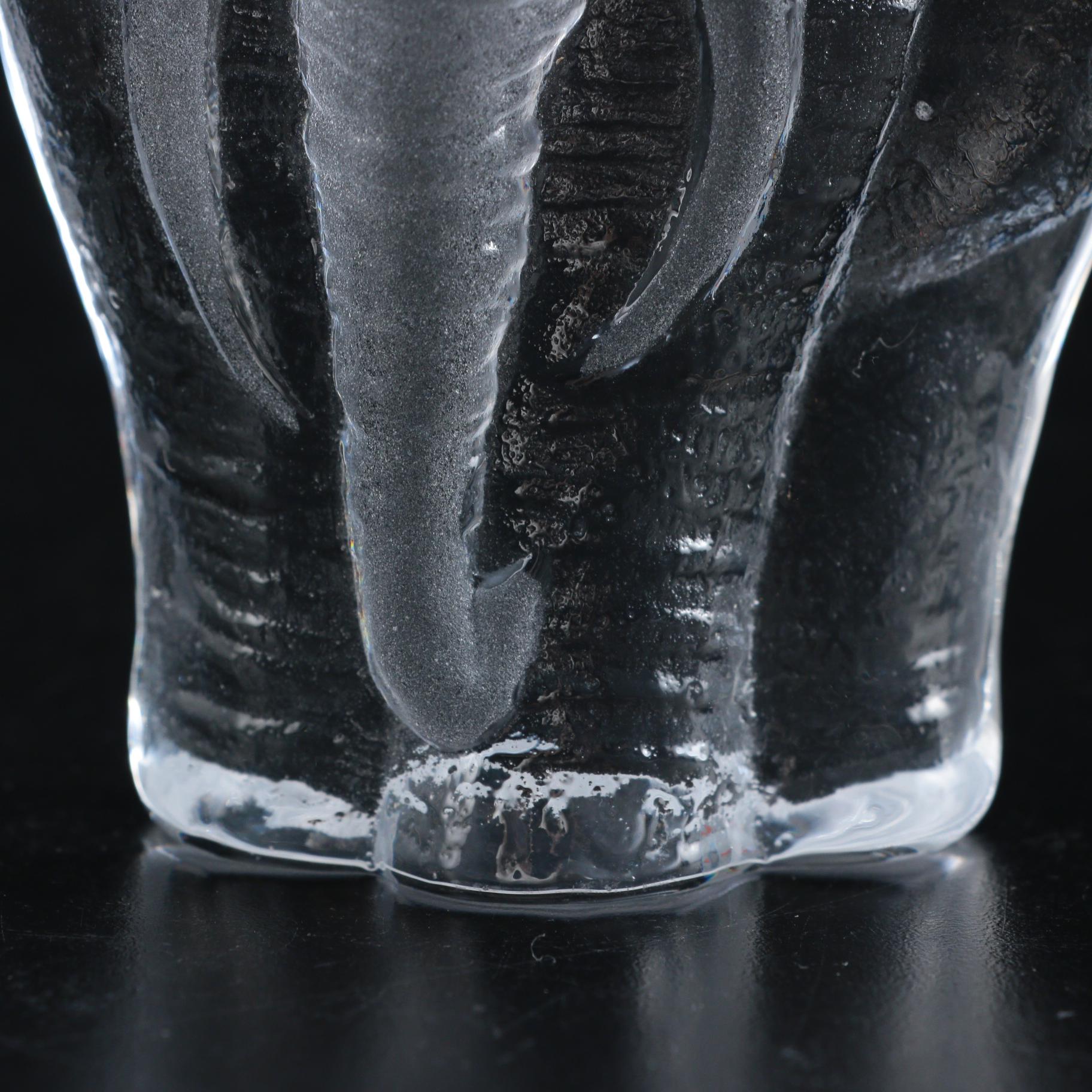 Mats Jonasson Frosted Crystal Elephant Figurine