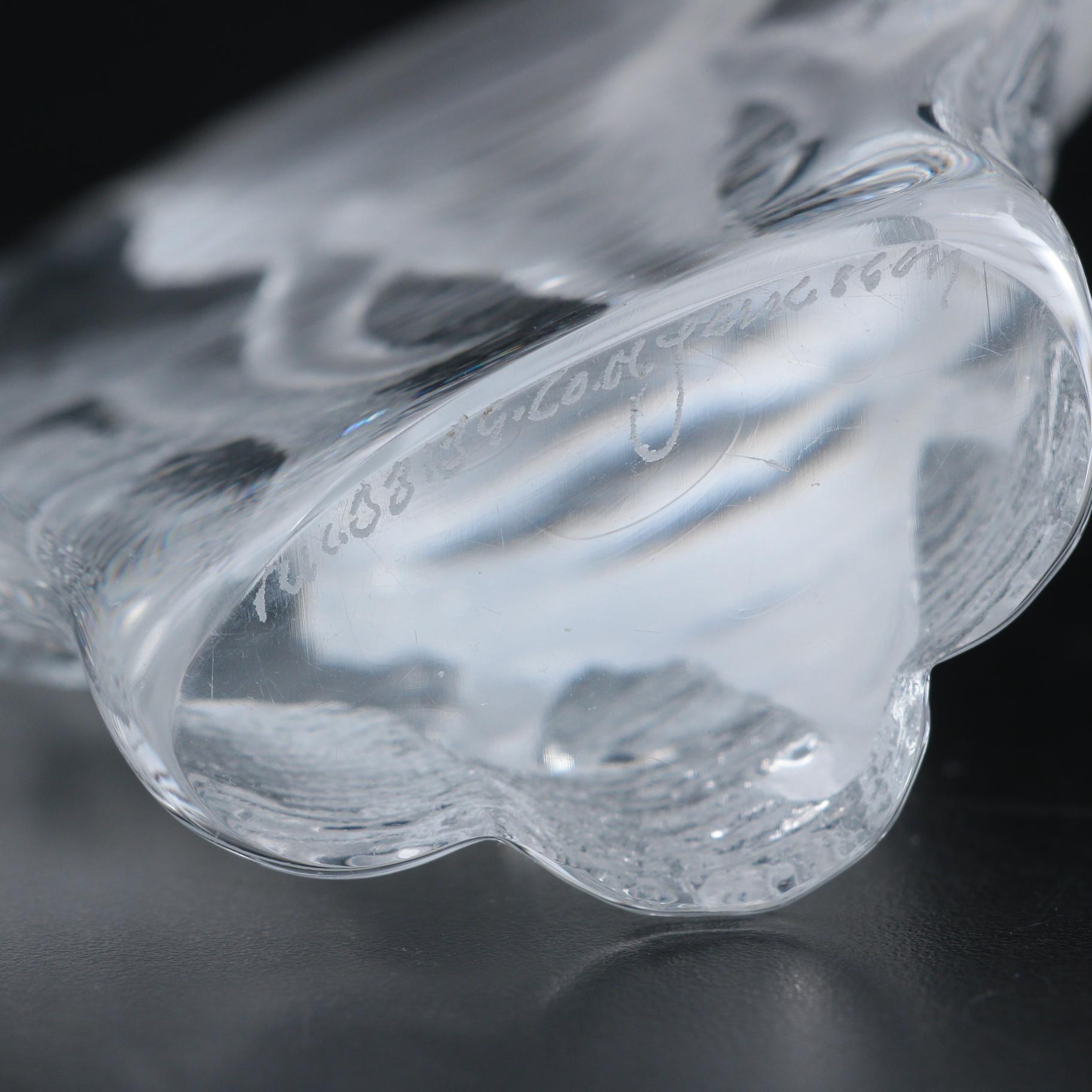 Mats Jonasson Frosted Crystal Elephant Figurine