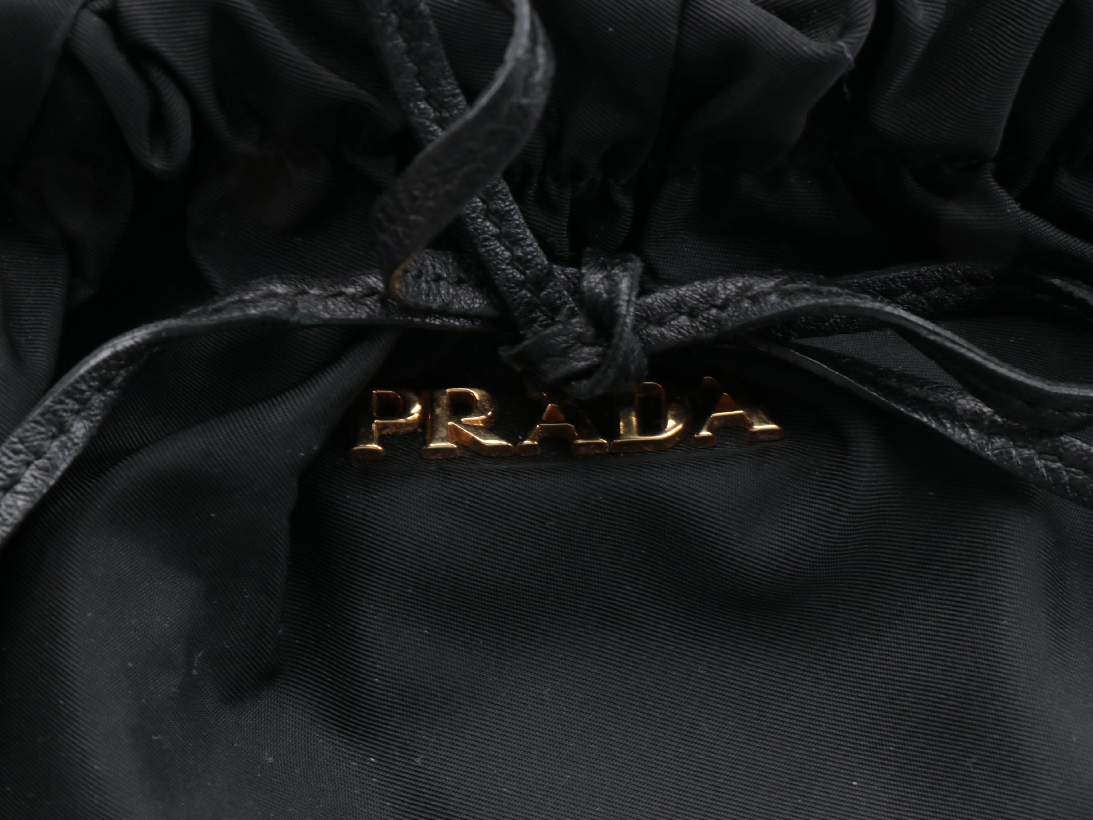 Prada Bauletto Bow Two-Way Bag BN1845 in Tessuto Nylon with Leather Trim