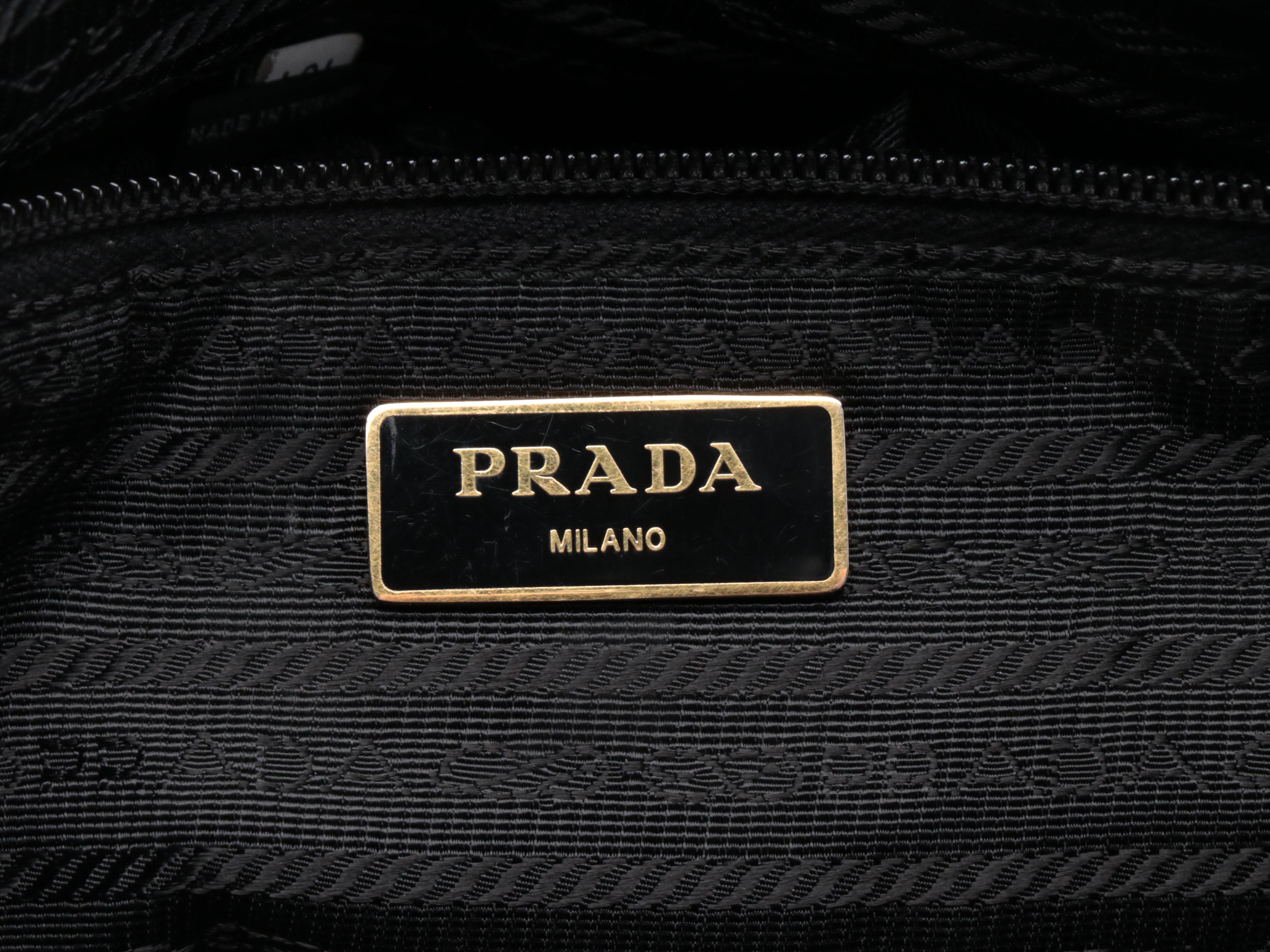 Prada Bauletto Bow Two-Way Bag BN1845 in Tessuto Nylon with Leather Trim