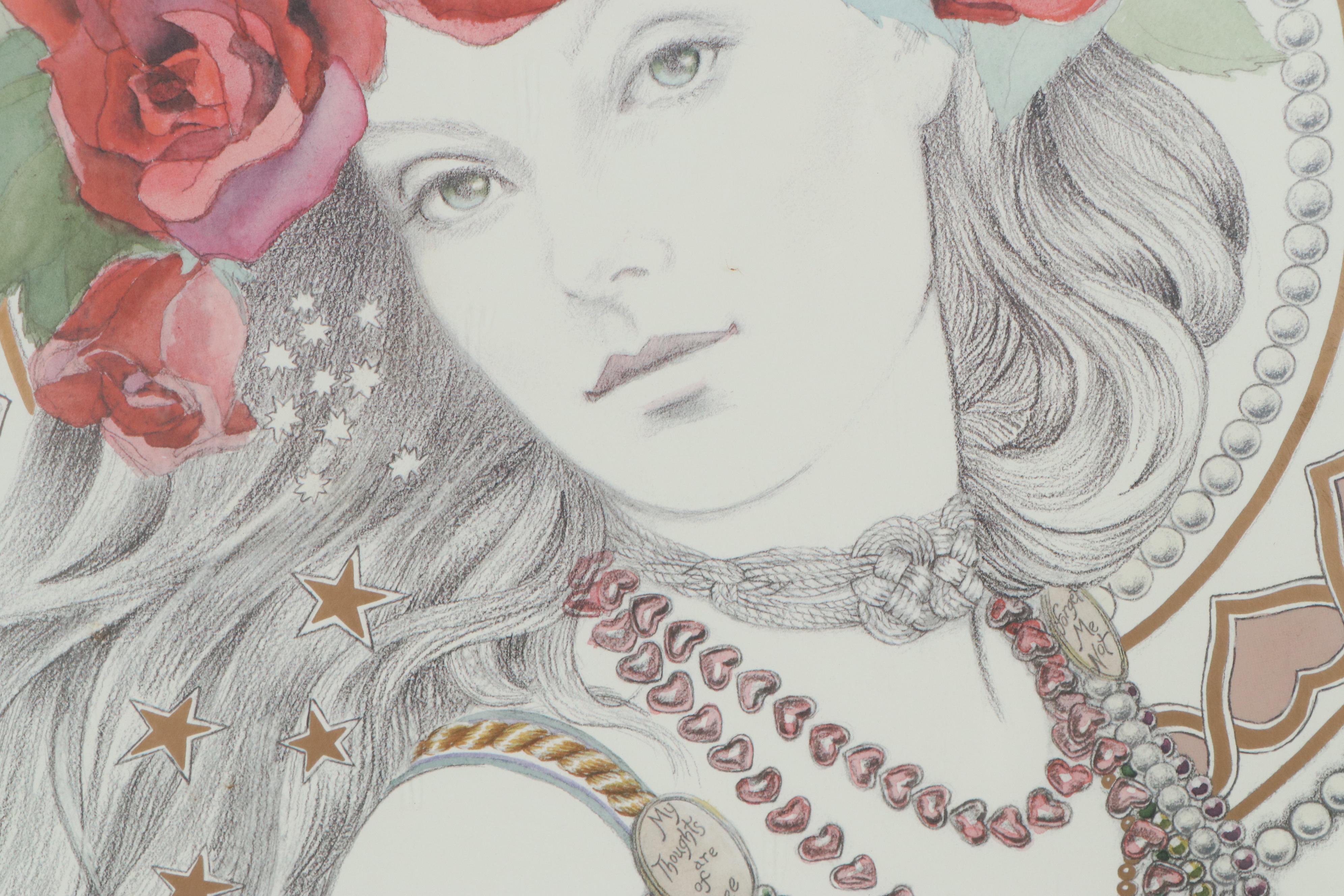 Offset Lithograph after Mousie "Mardi Gras Valentine," 21st Century