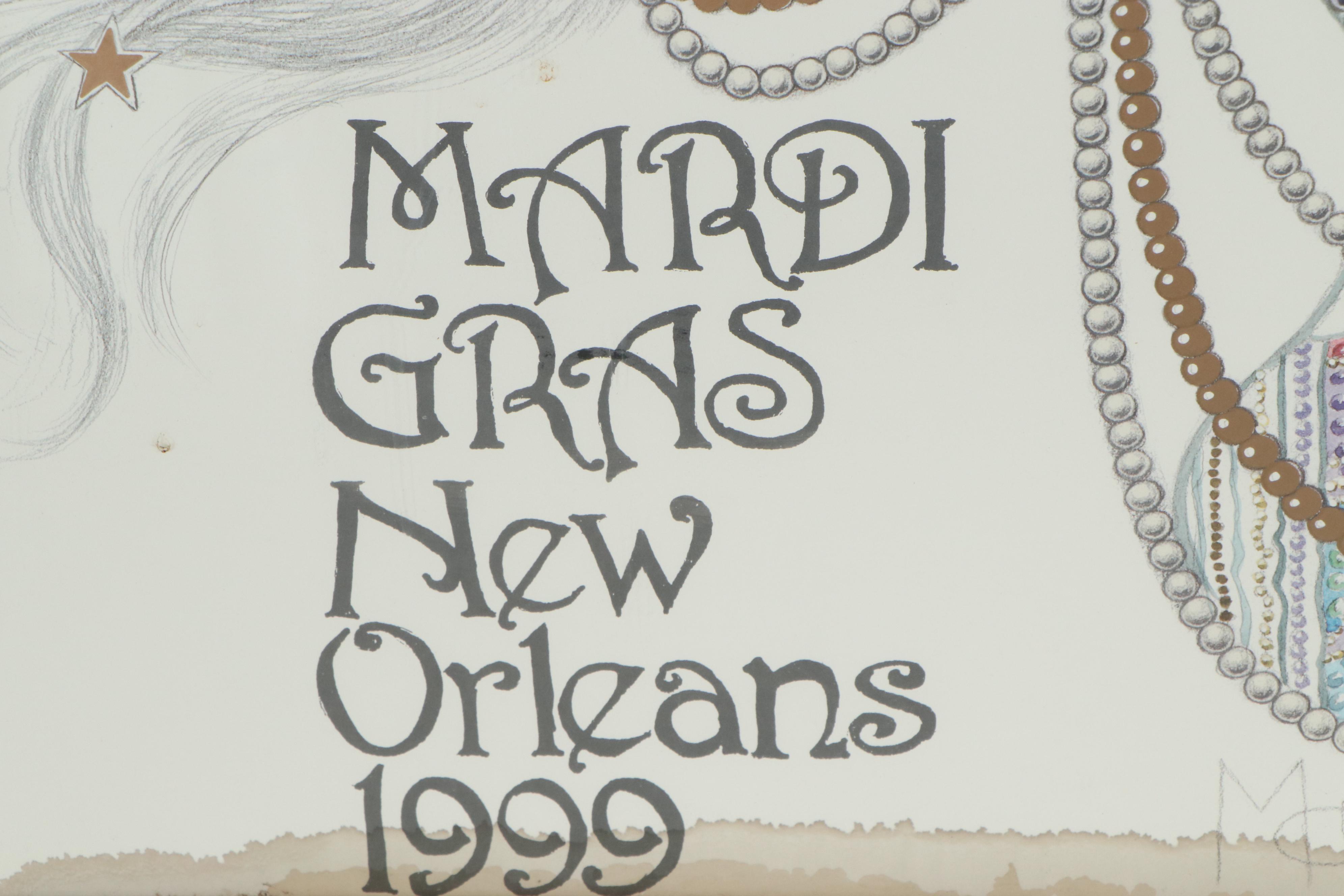 Offset Lithograph after Mousie "Mardi Gras Valentine," 21st Century