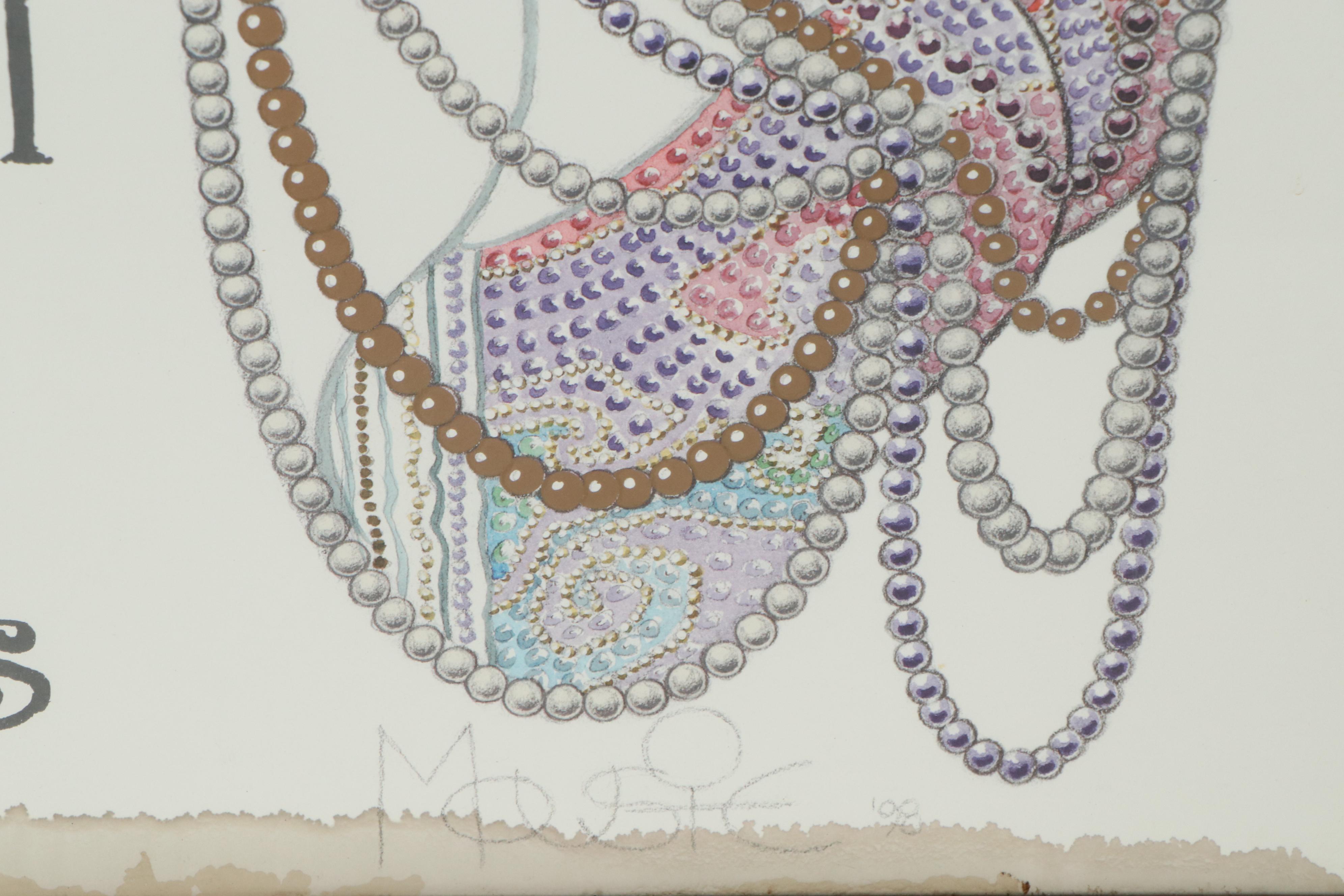 Offset Lithograph after Mousie "Mardi Gras Valentine," 21st Century