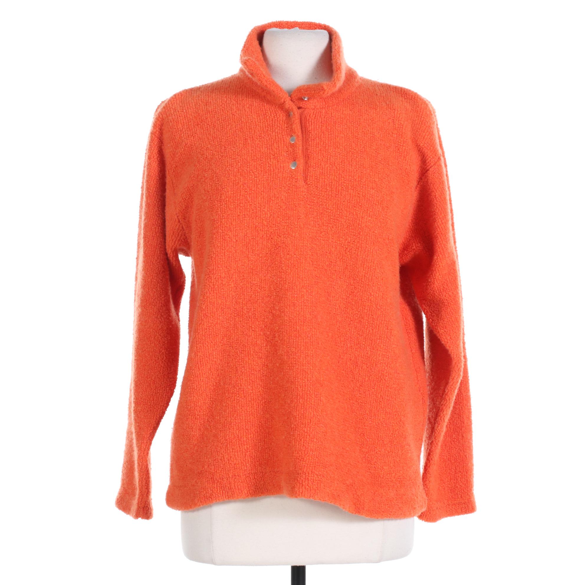 Johnston's of Elgin Cashmere Loop Knit Henley Sweater, Made in Scotland
