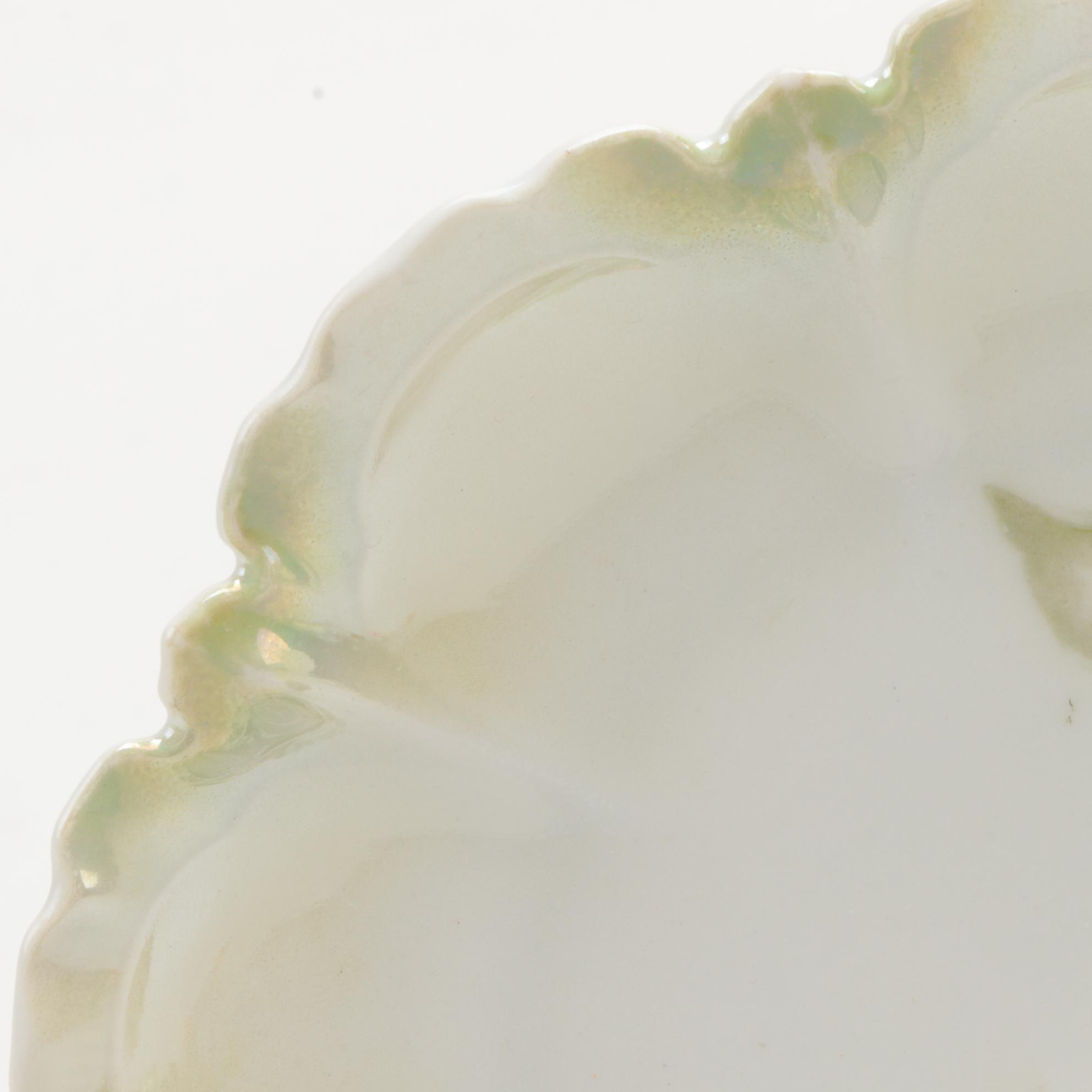 Reinhold Schlegelmilch Calla Lily Decorated Porcelain Dessert Bowls and Plates