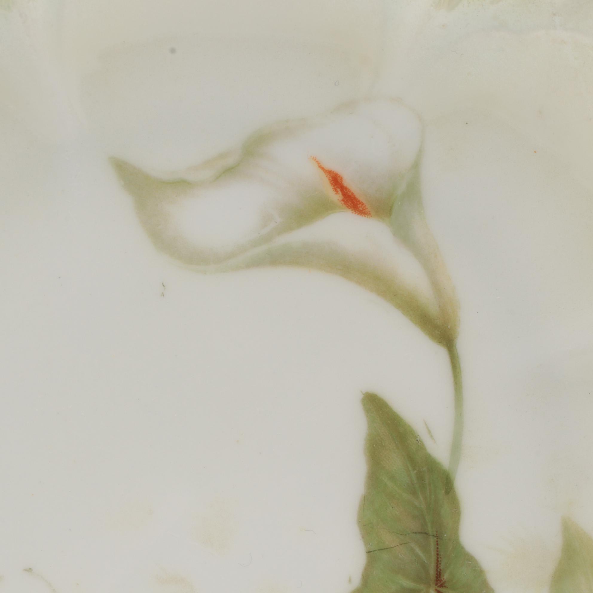 Reinhold Schlegelmilch Calla Lily Decorated Porcelain Dessert Bowls and Plates