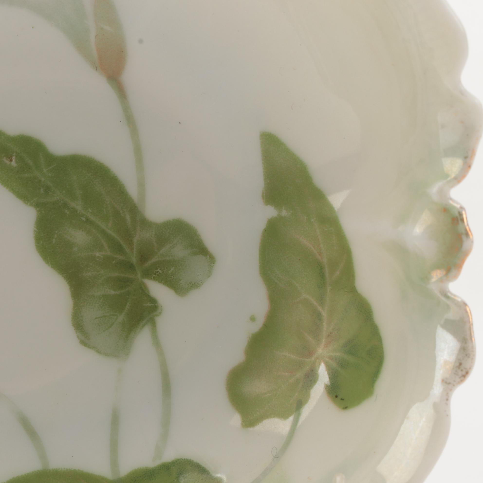 Reinhold Schlegelmilch Calla Lily Decorated Porcelain Dessert Bowls and Plates