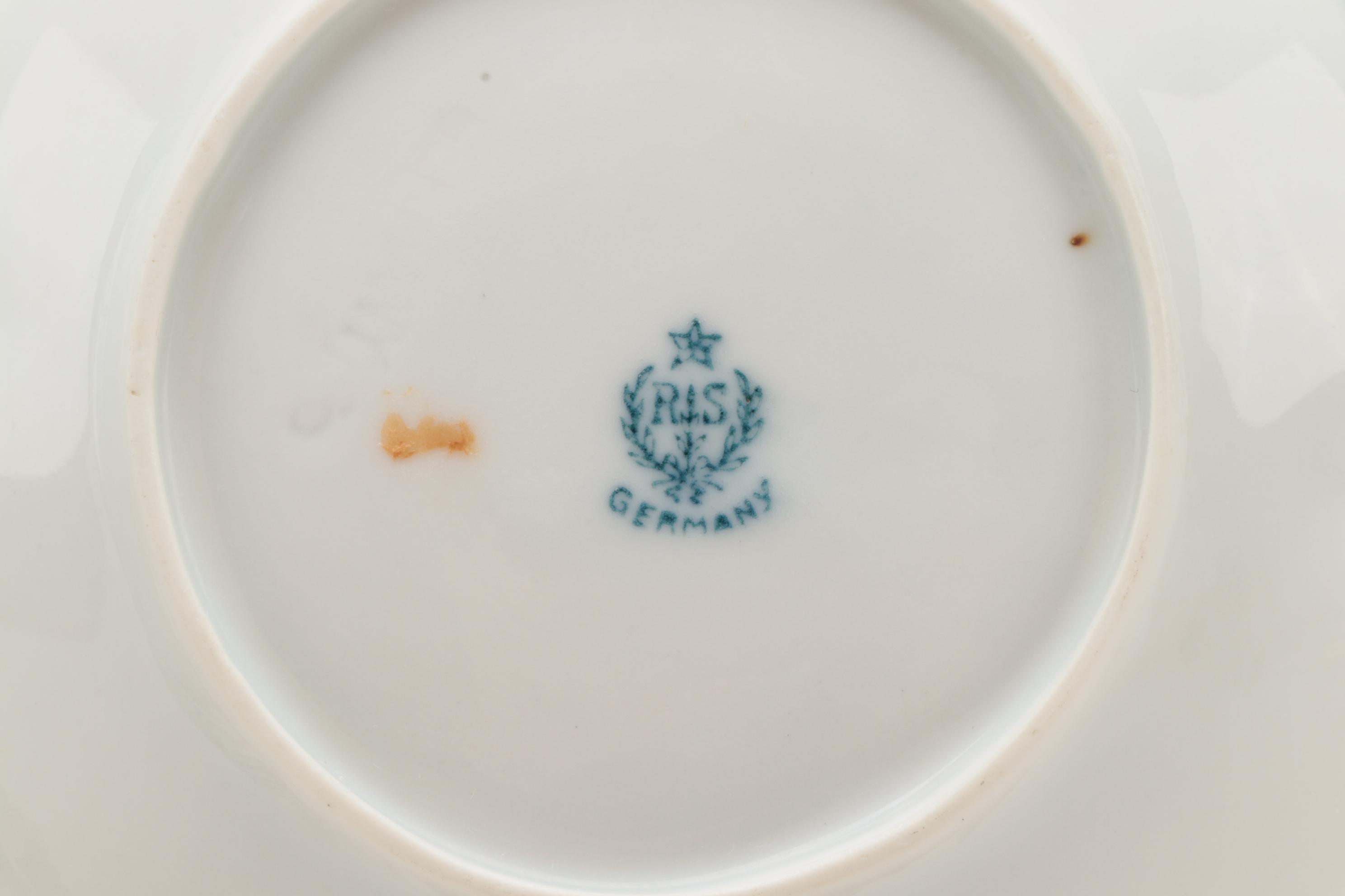 Reinhold Schlegelmilch Calla Lily Decorated Porcelain Dessert Bowls and Plates