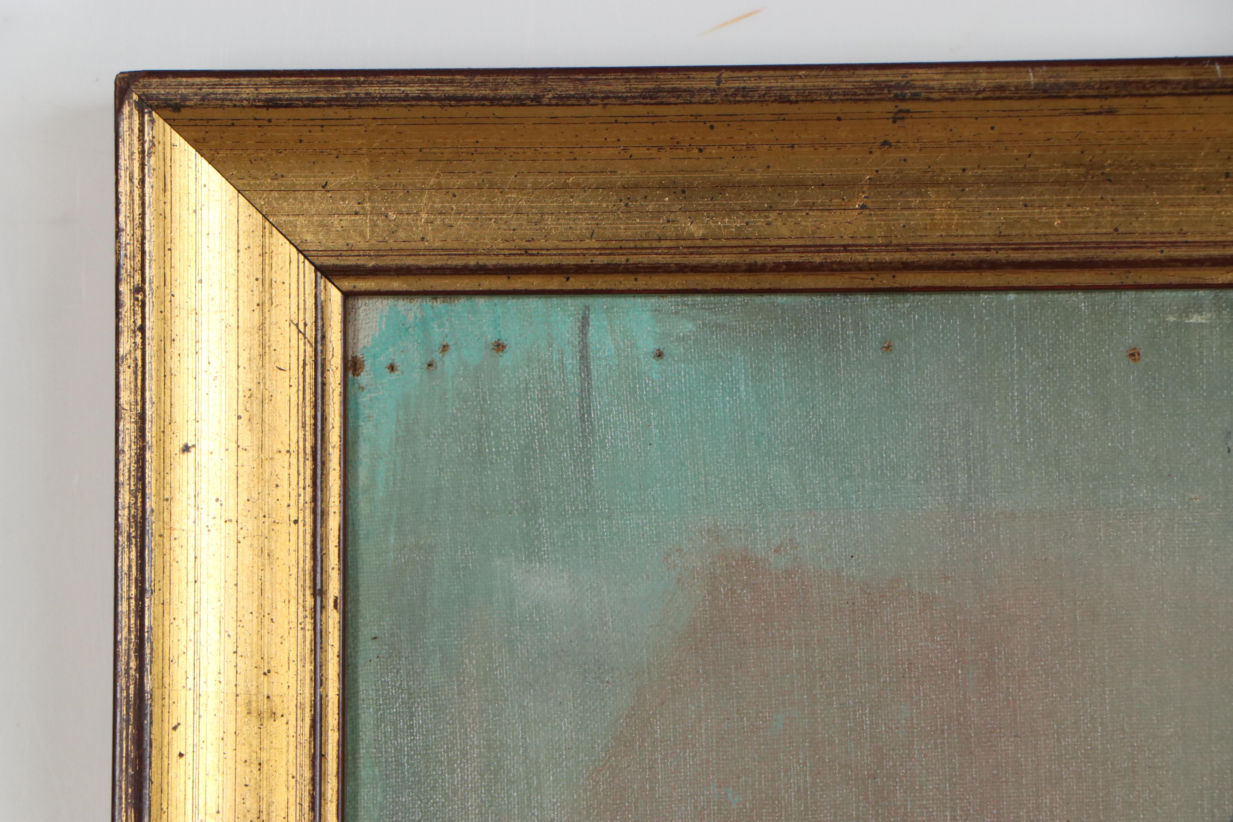 Ruby Stone Markham Oil Painting of Seated Nude, Early 20th Century