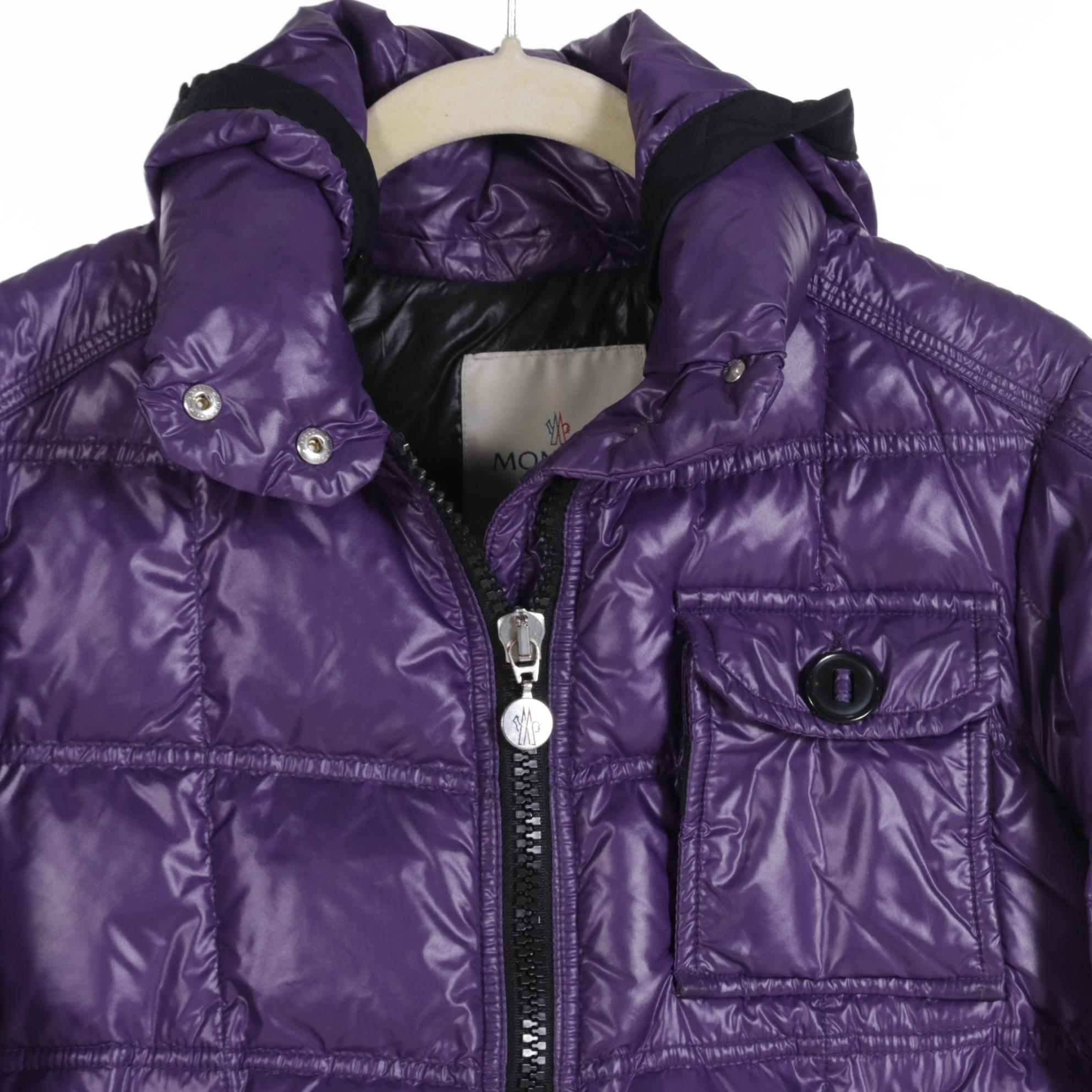 Moncler Down-Filled Parka in Purple Nylon