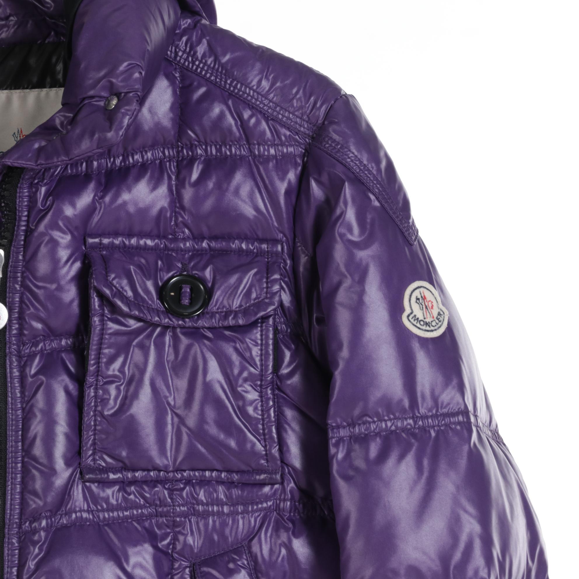 Moncler Down-Filled Parka in Purple Nylon