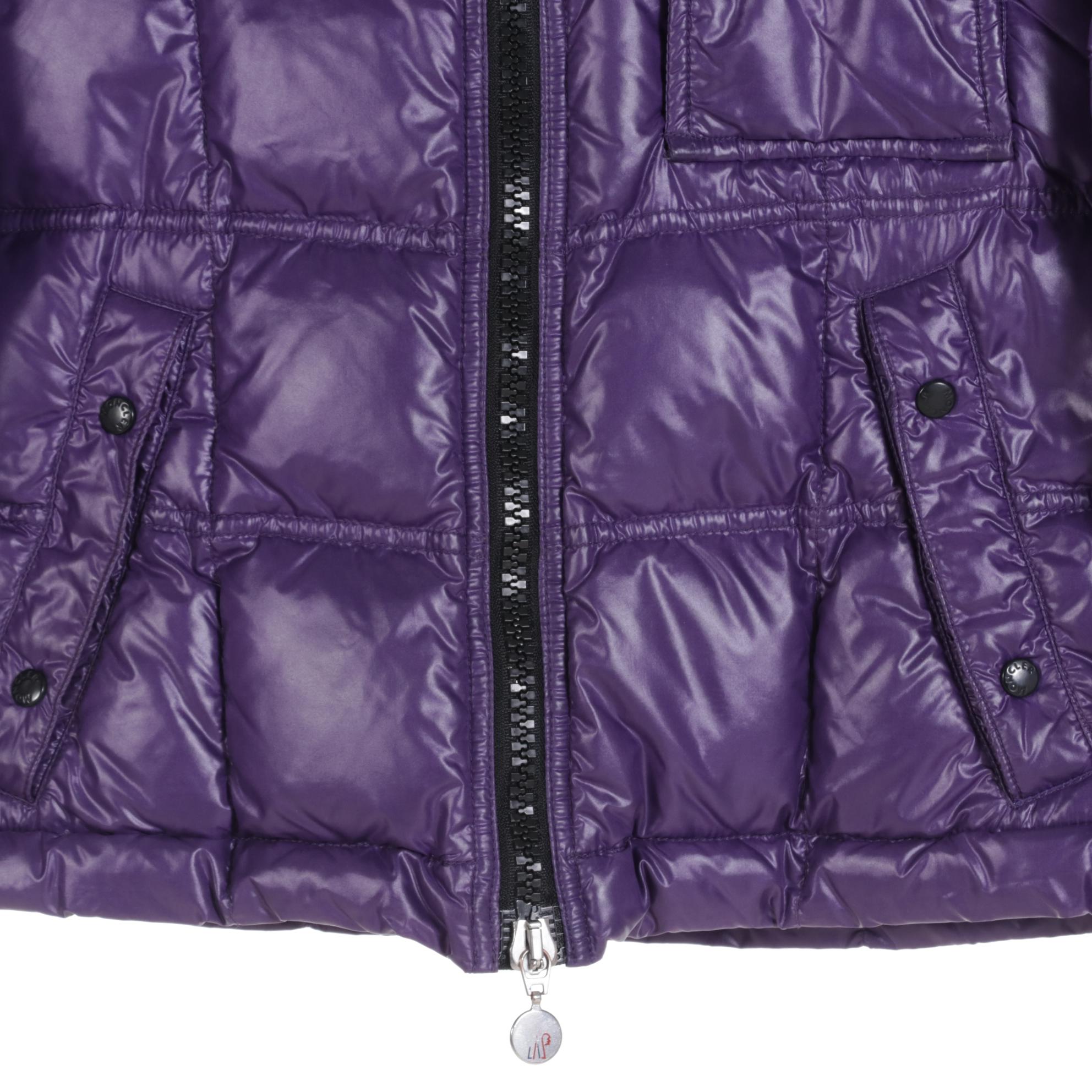 Moncler Down-Filled Parka in Purple Nylon