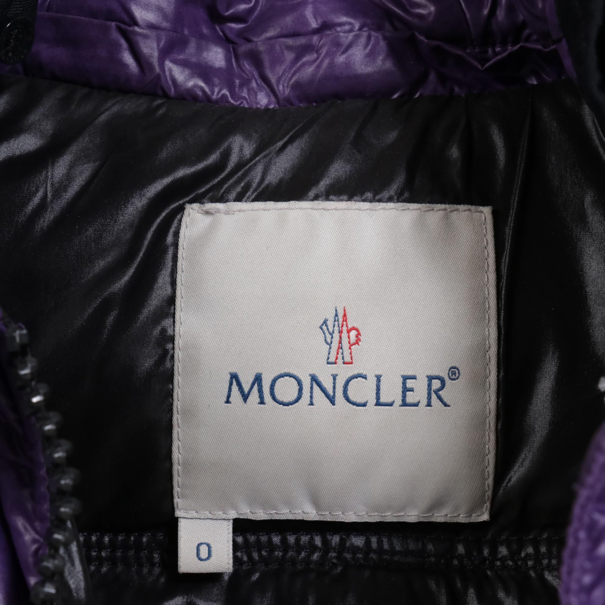 Moncler Down-Filled Parka in Purple Nylon