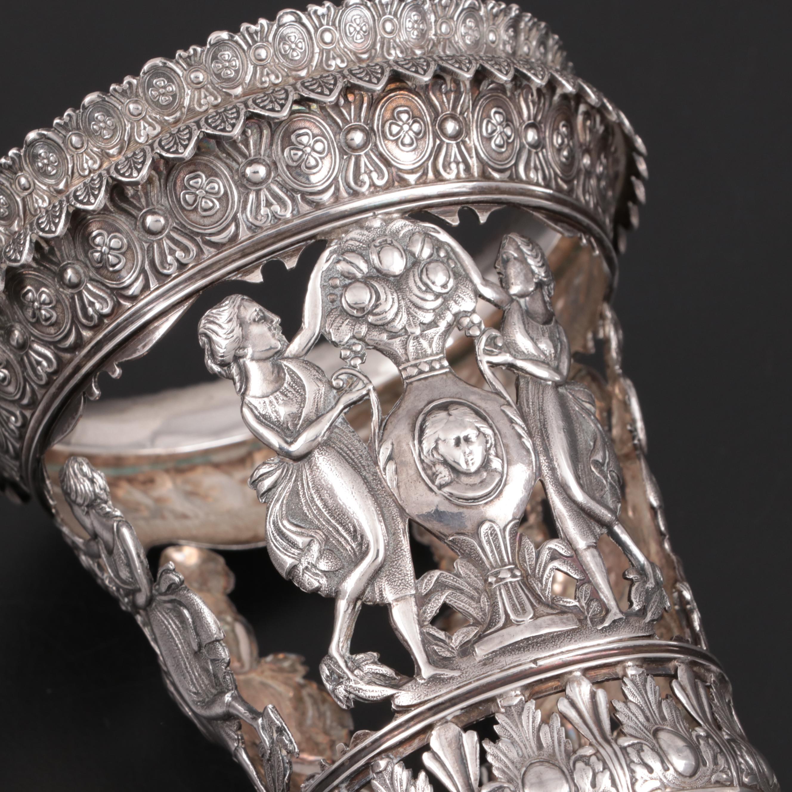 Neoclassical Revival C. Narik 900 and 860 Silver Footed Vase, 19th Century