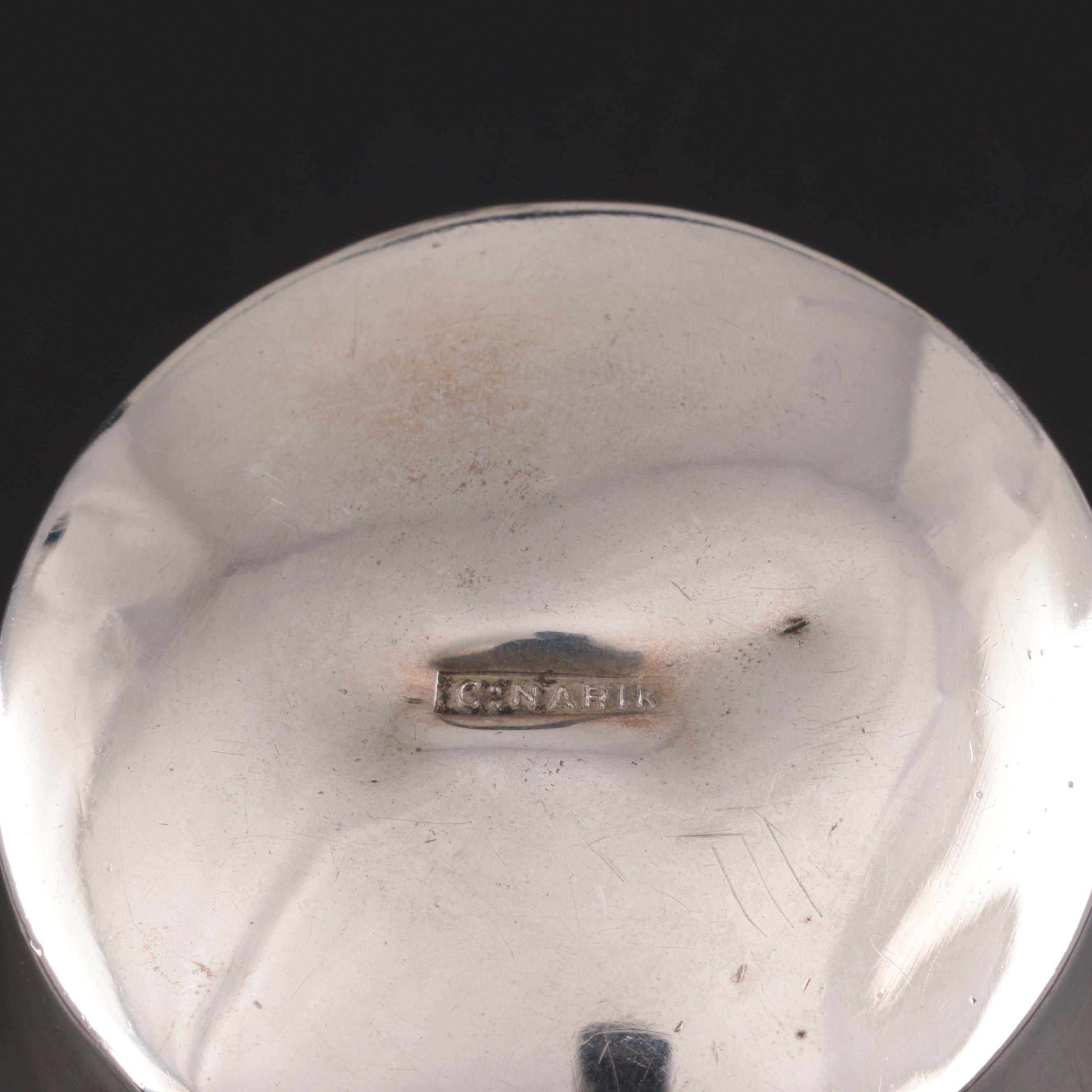 Neoclassical Revival C. Narik 900 and 860 Silver Footed Vase, 19th Century