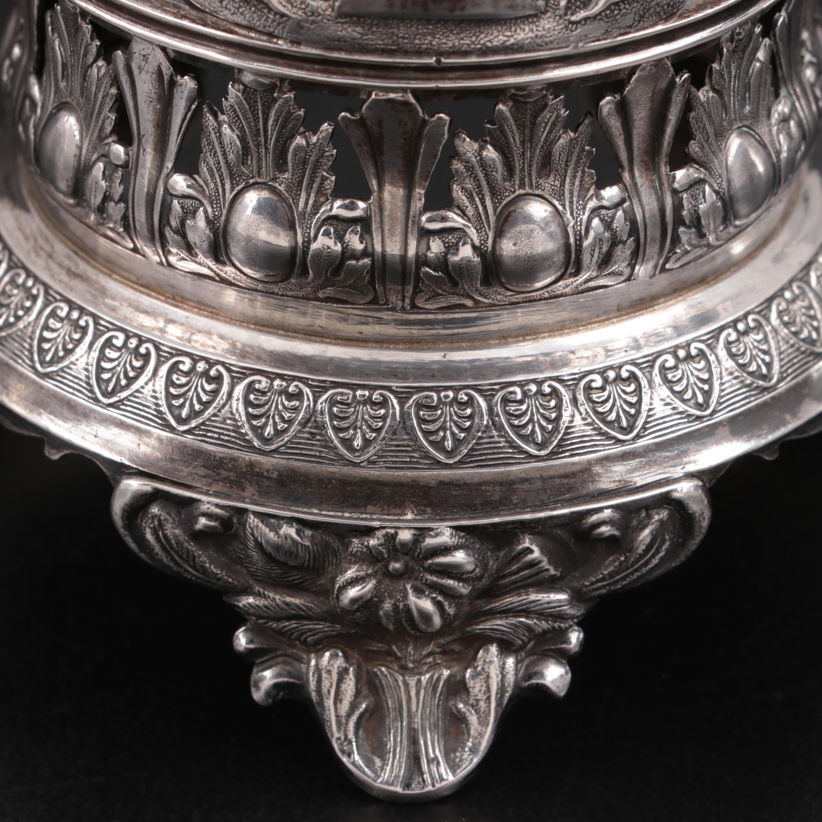 Neoclassical Revival C. Narik 900 and 860 Silver Footed Vase, 19th Century