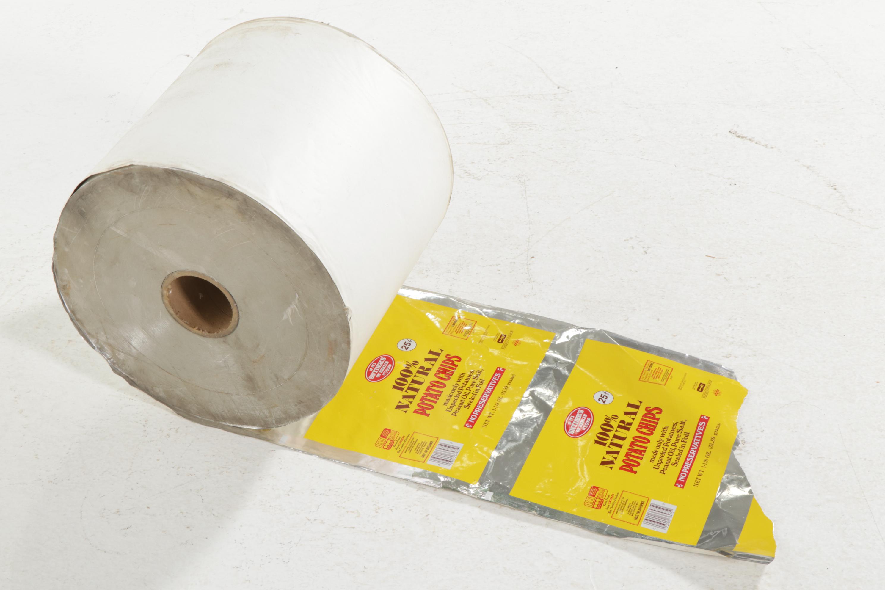 Snyder's "100% Natural Potato Chips" Printed Packaging Film Roll, 1977