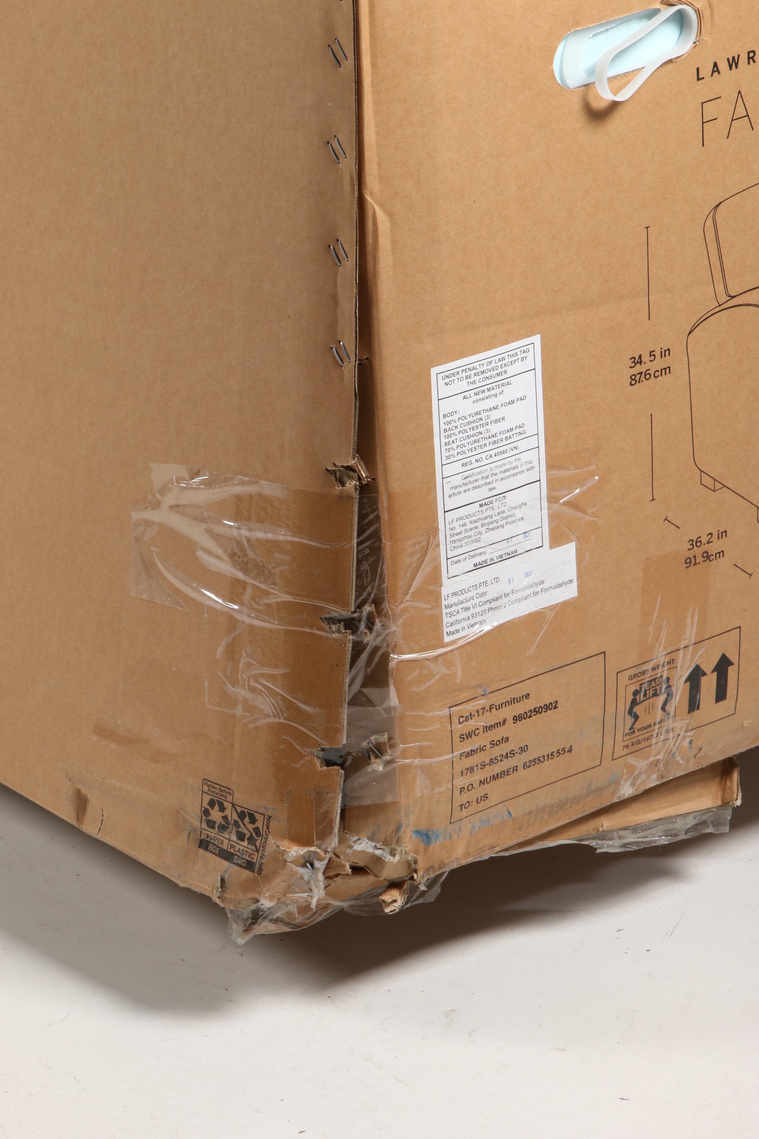 Drexel "Lawrence" Contemporary Upholstered Sofa with Nailhead Trim