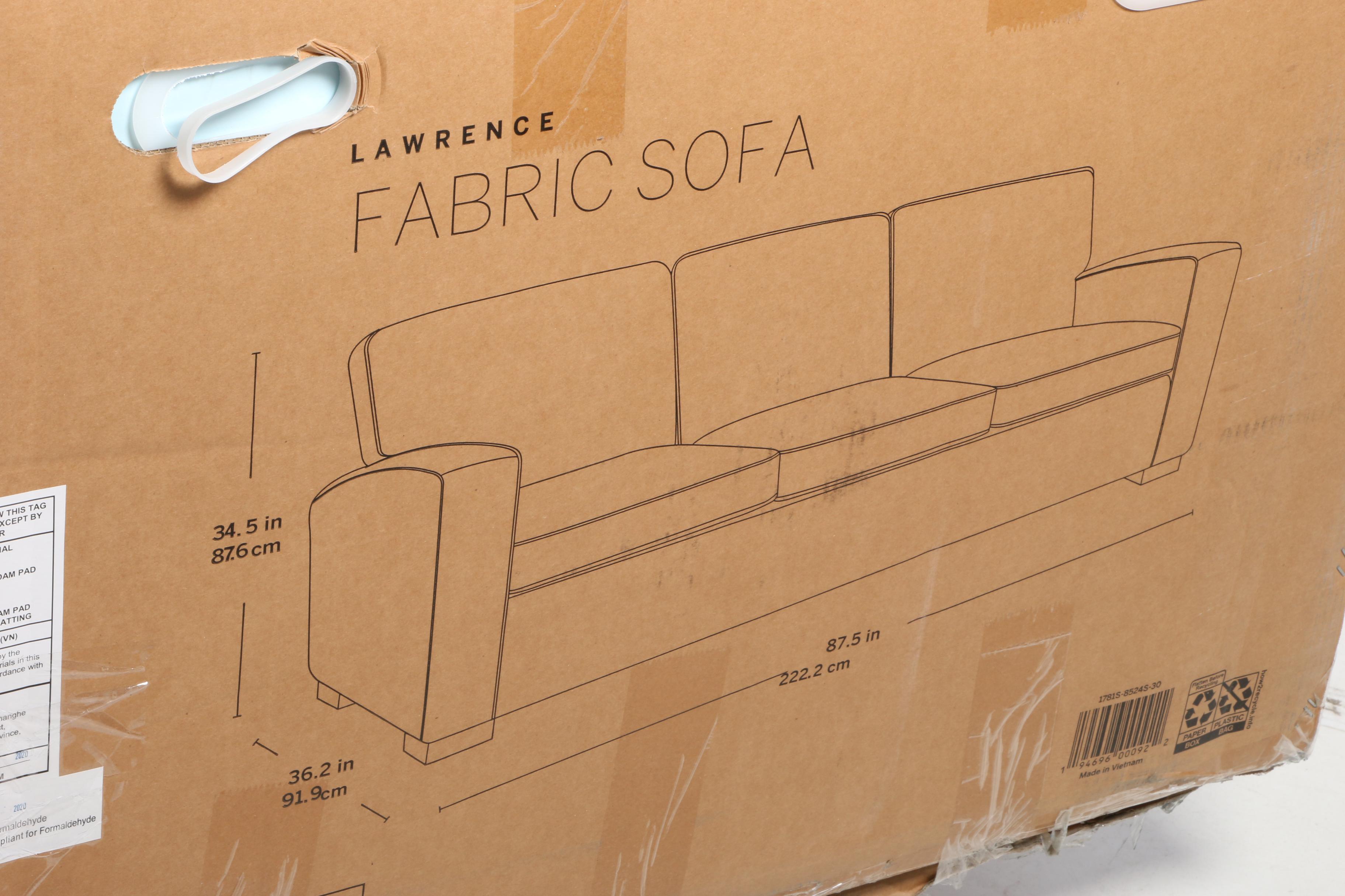 Drexel "Lawrence" Contemporary Upholstered Sofa with Nailhead Trim