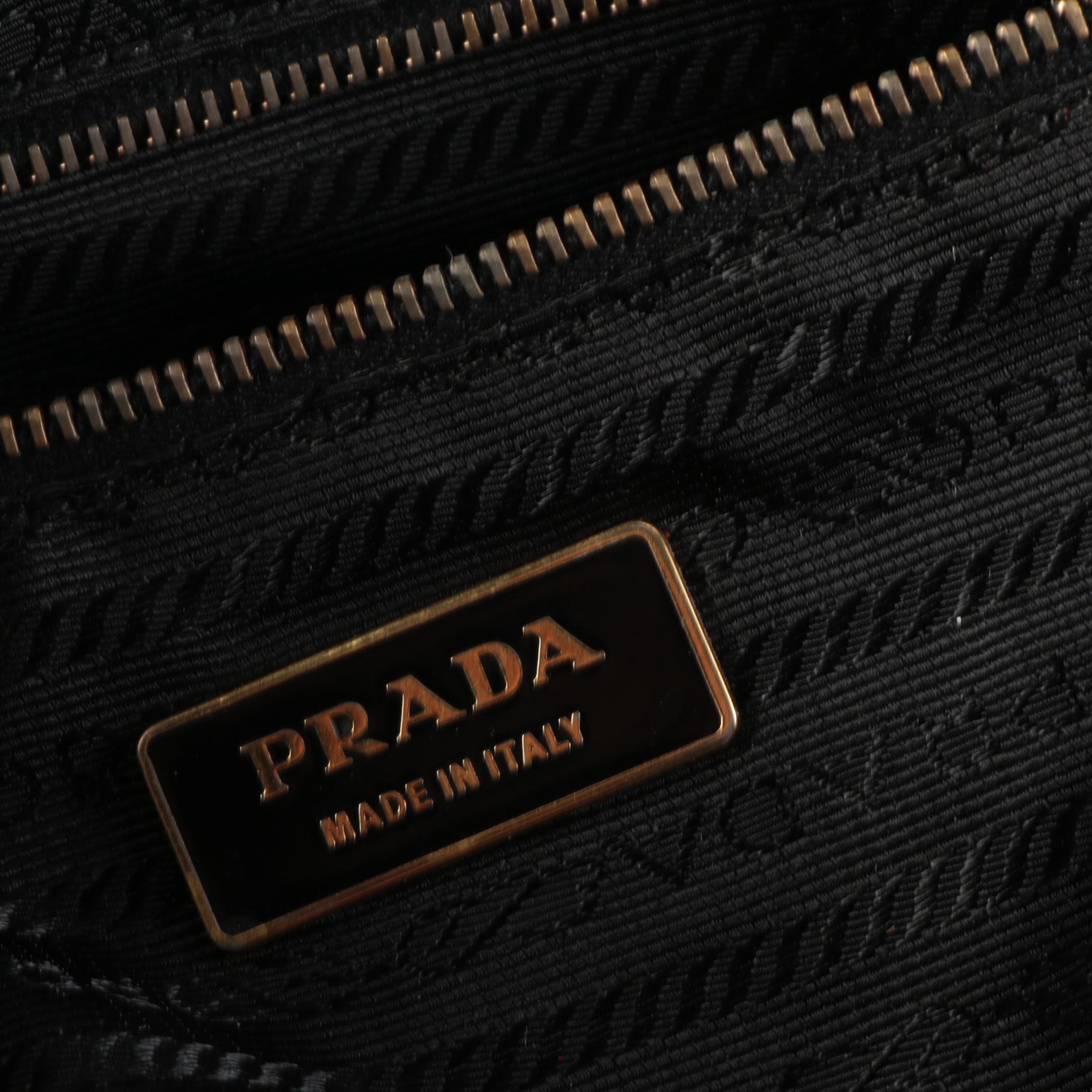 Prada Bowler Bag in Red Nylon and Leather