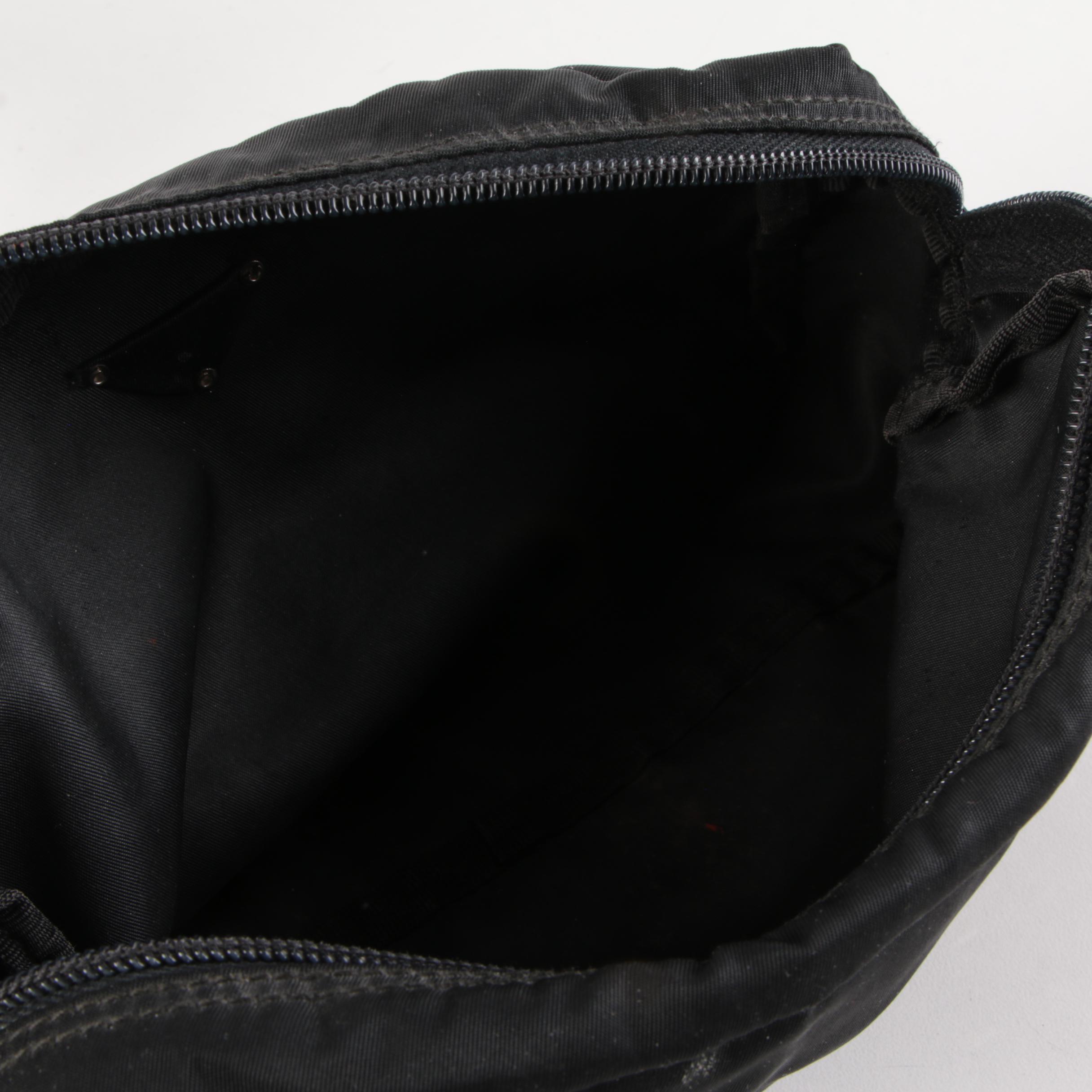 Prada Pink Quilted and Black Tessuto Accessory Pouches