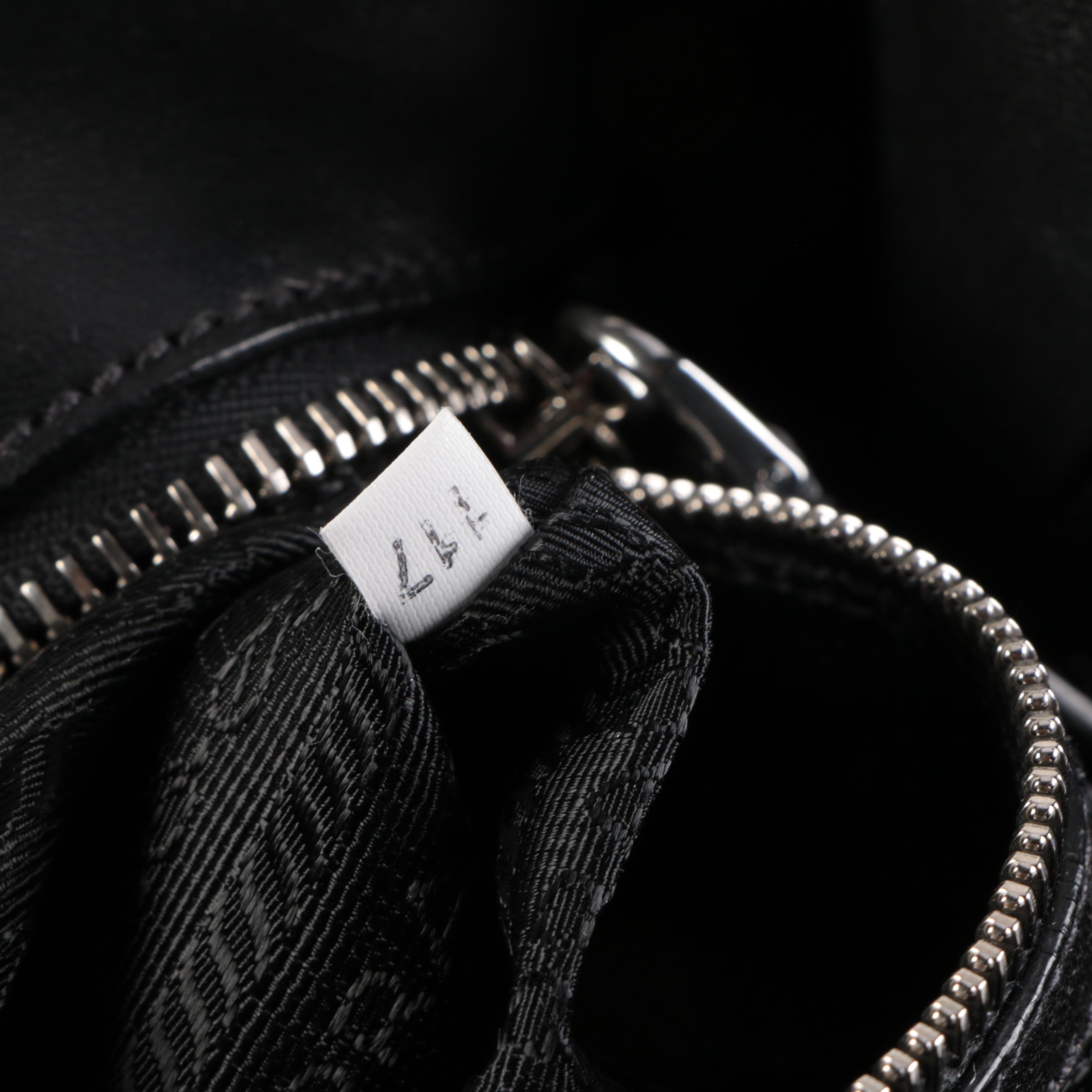 Prada Satchel in Black Embossed Croc Bubble Leather