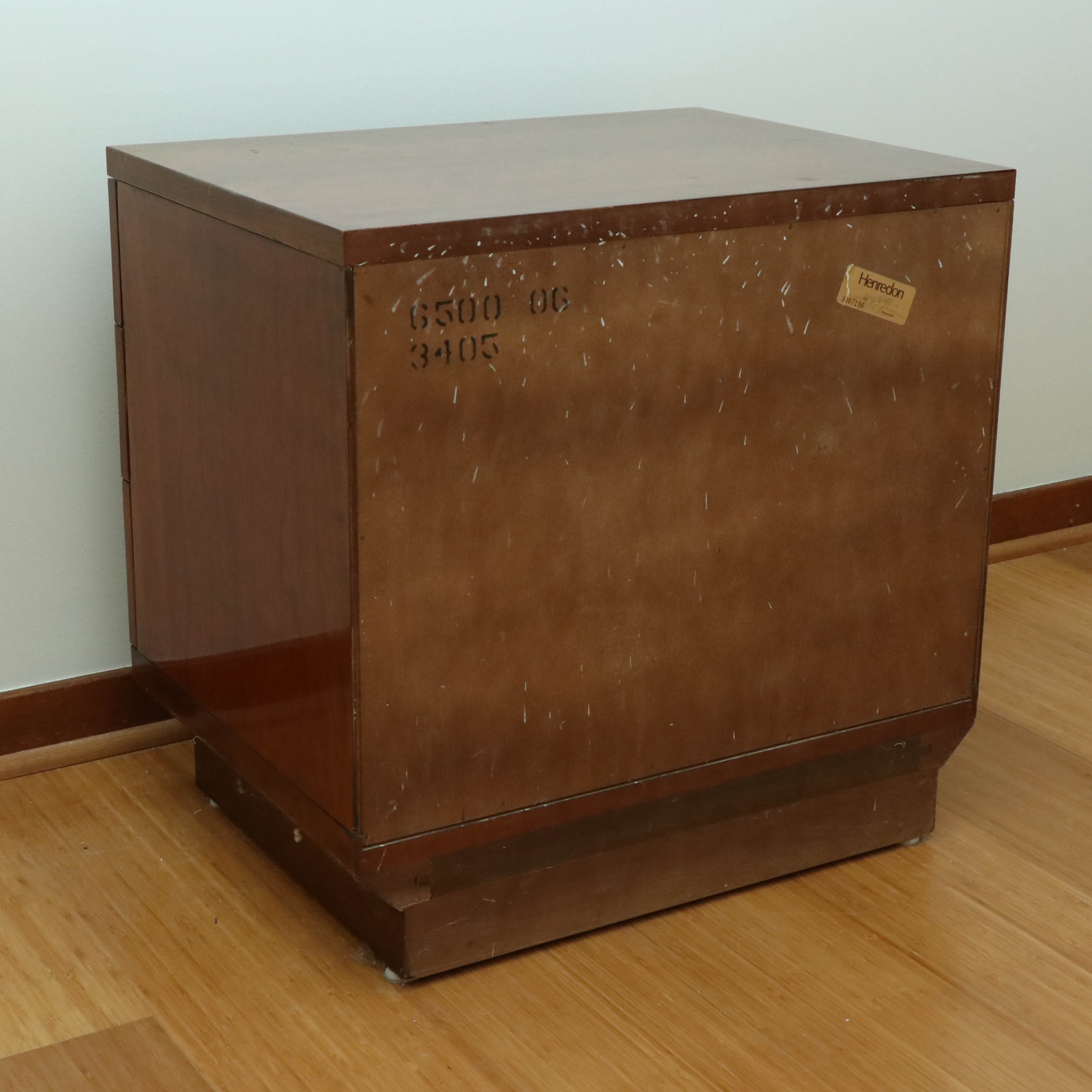 Henredon "Scene 4" Parquetry Three-Drawer Nightstand, circa 1980