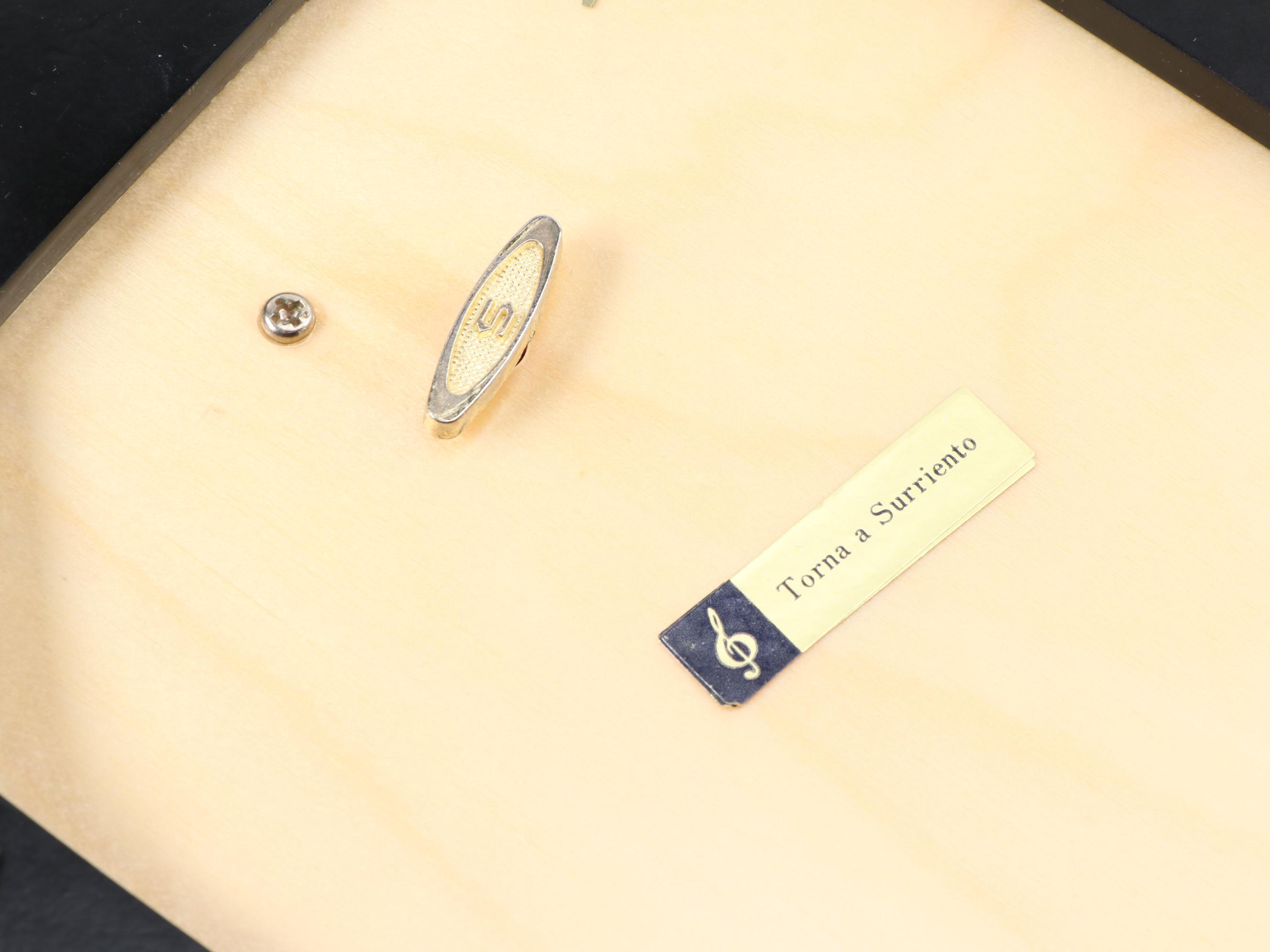 Italian Burl Wood and Marquetry Inlaid Musical Jewelry Box