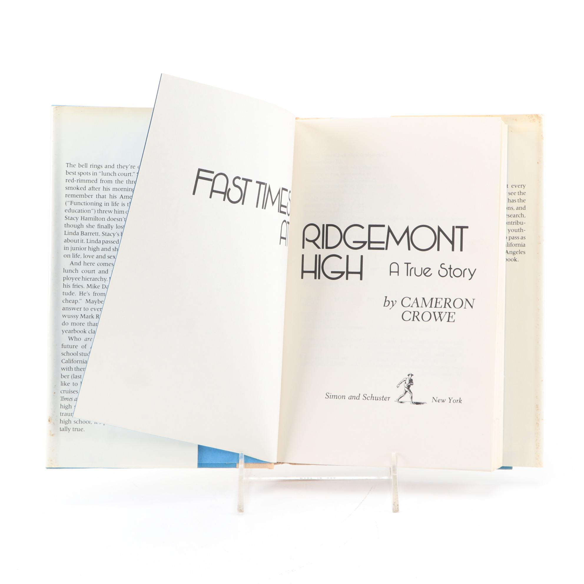 First Edition "Fast Times at Ridgemont High" by Cameron Crowe, 1981