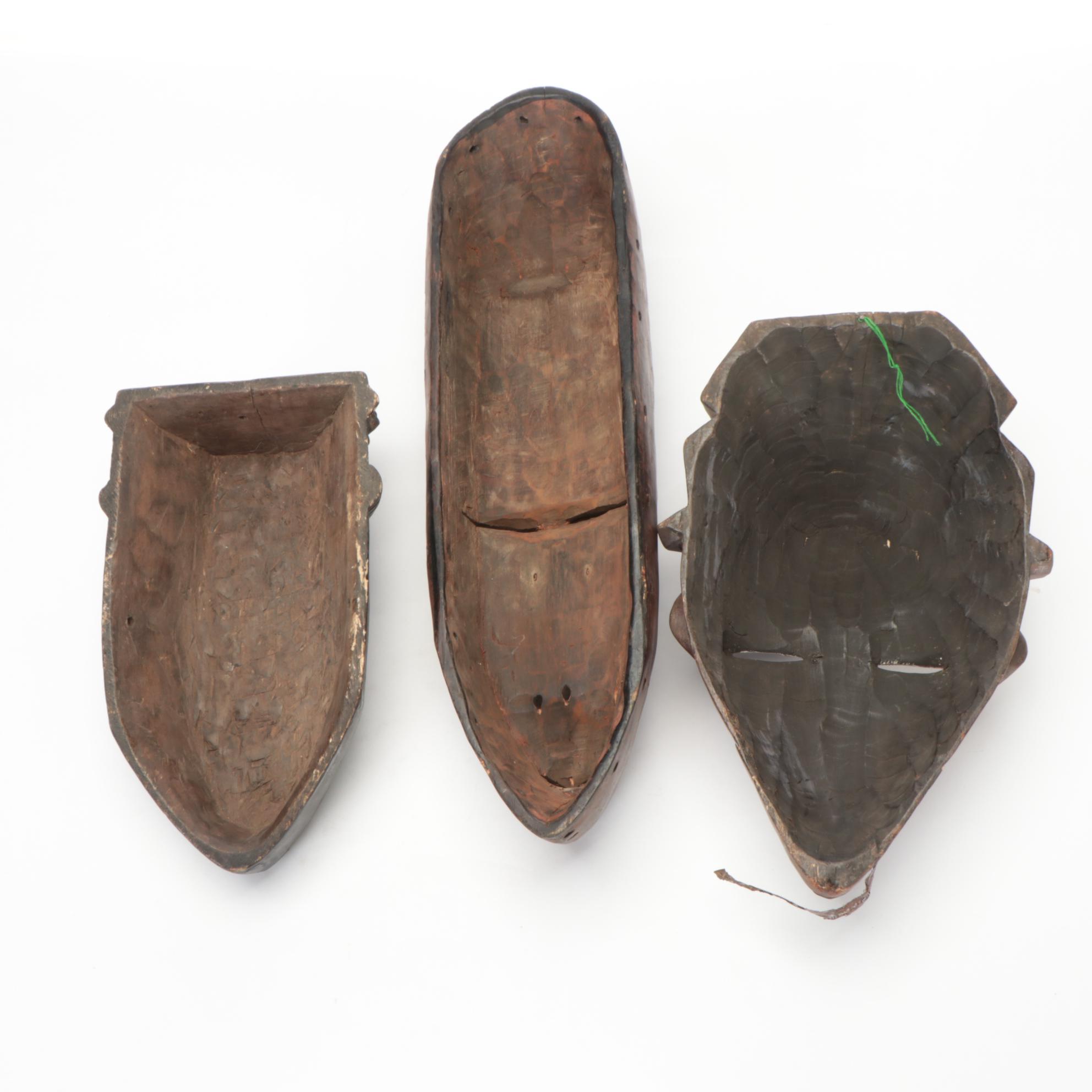 Tikar Mask and West African Style Carved Wood Mask and Decor