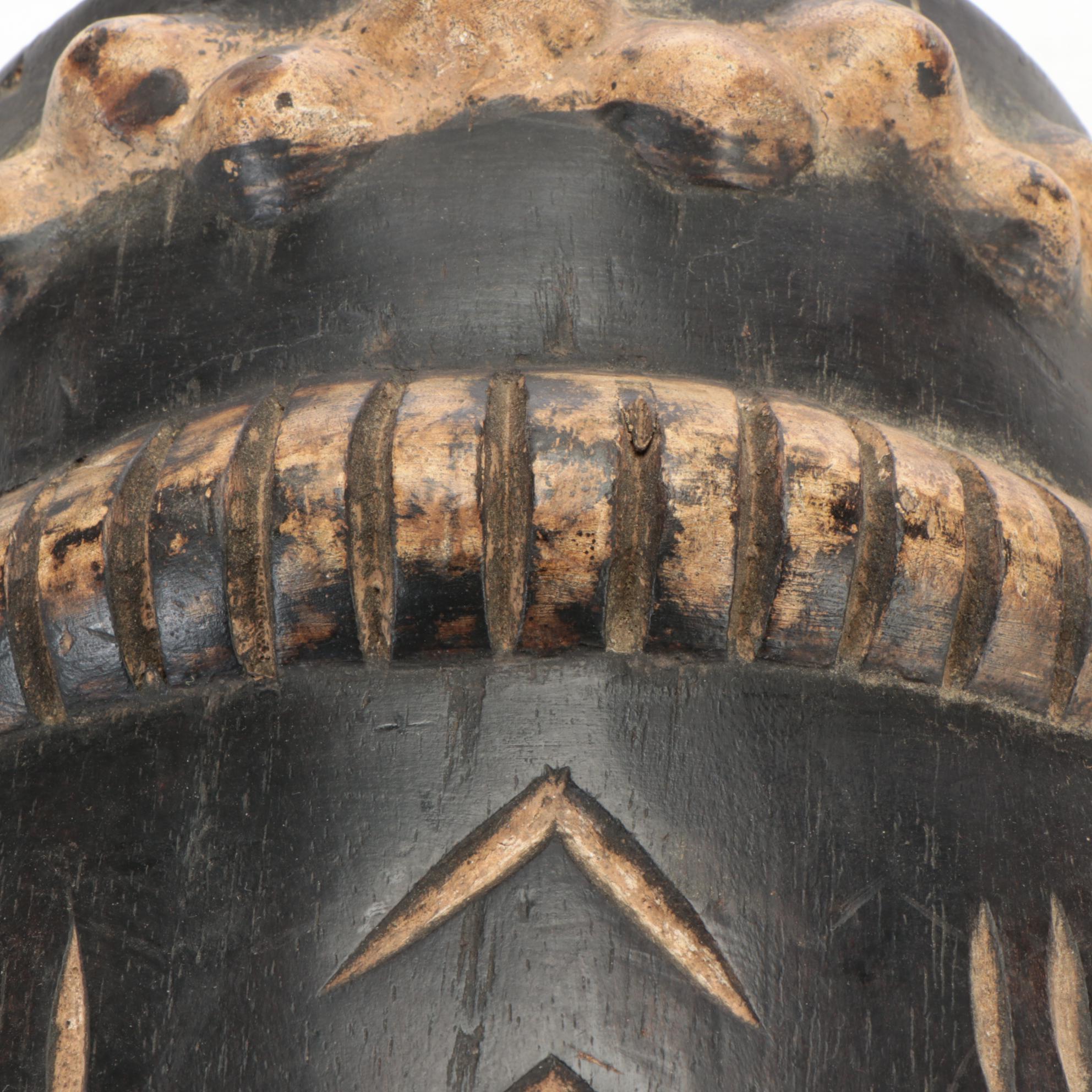 Tikar Mask and West African Style Carved Wood Mask and Decor