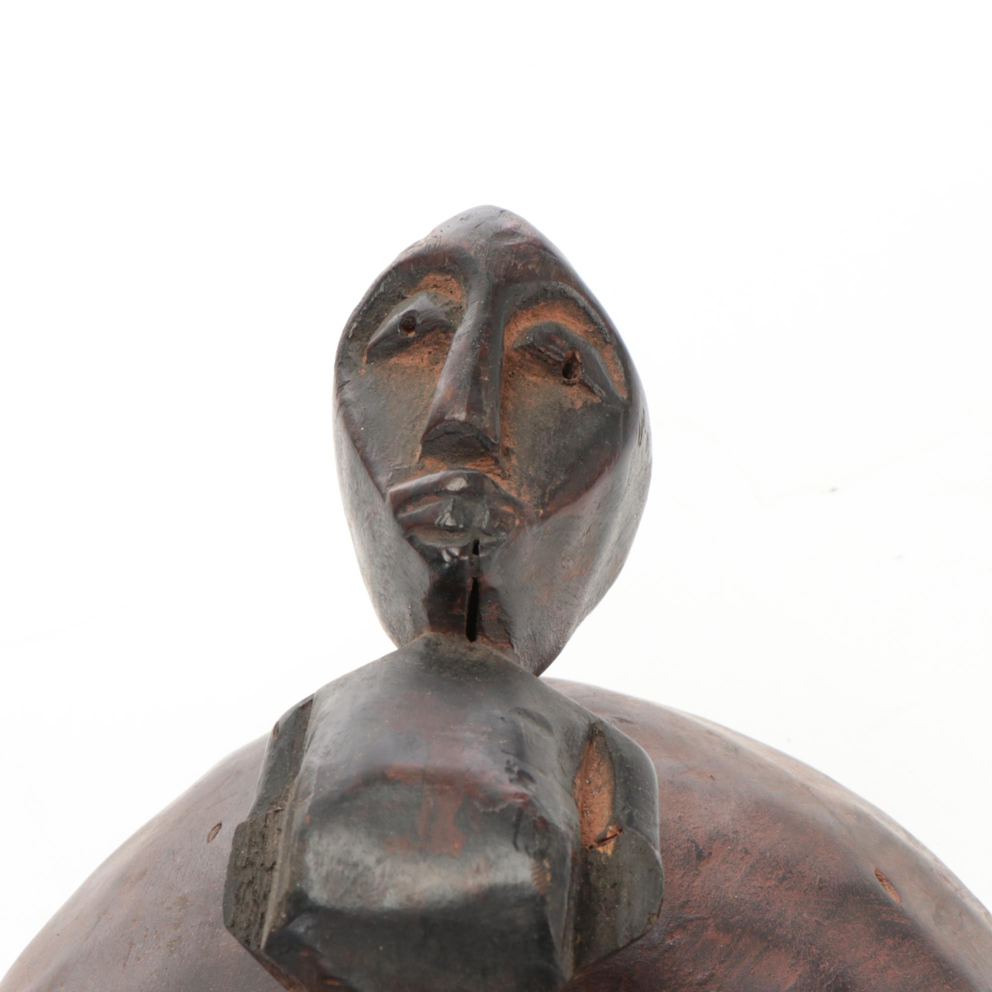 Tikar Mask and West African Style Carved Wood Mask and Decor