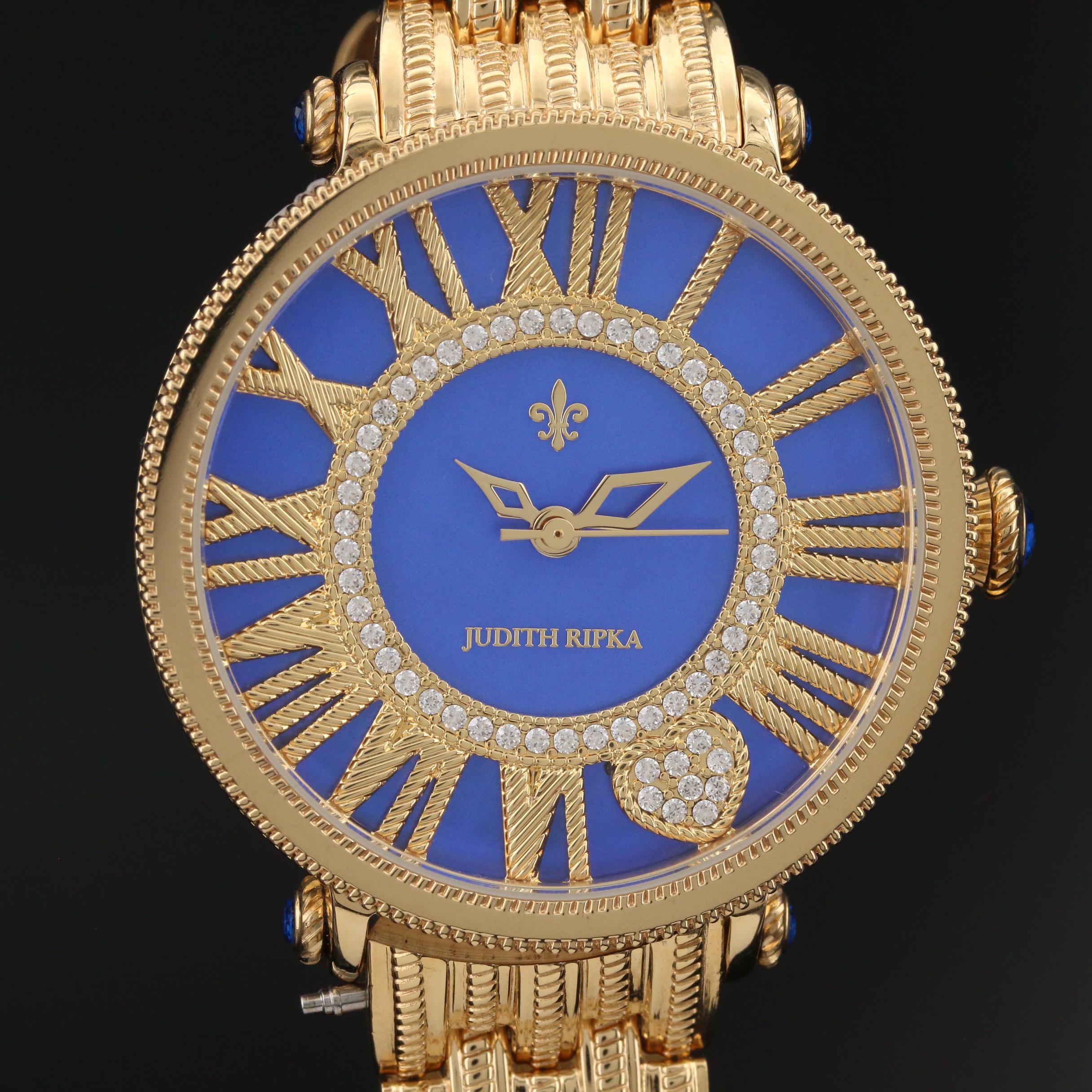 Judith Ripka "London" Blue Dial Watch