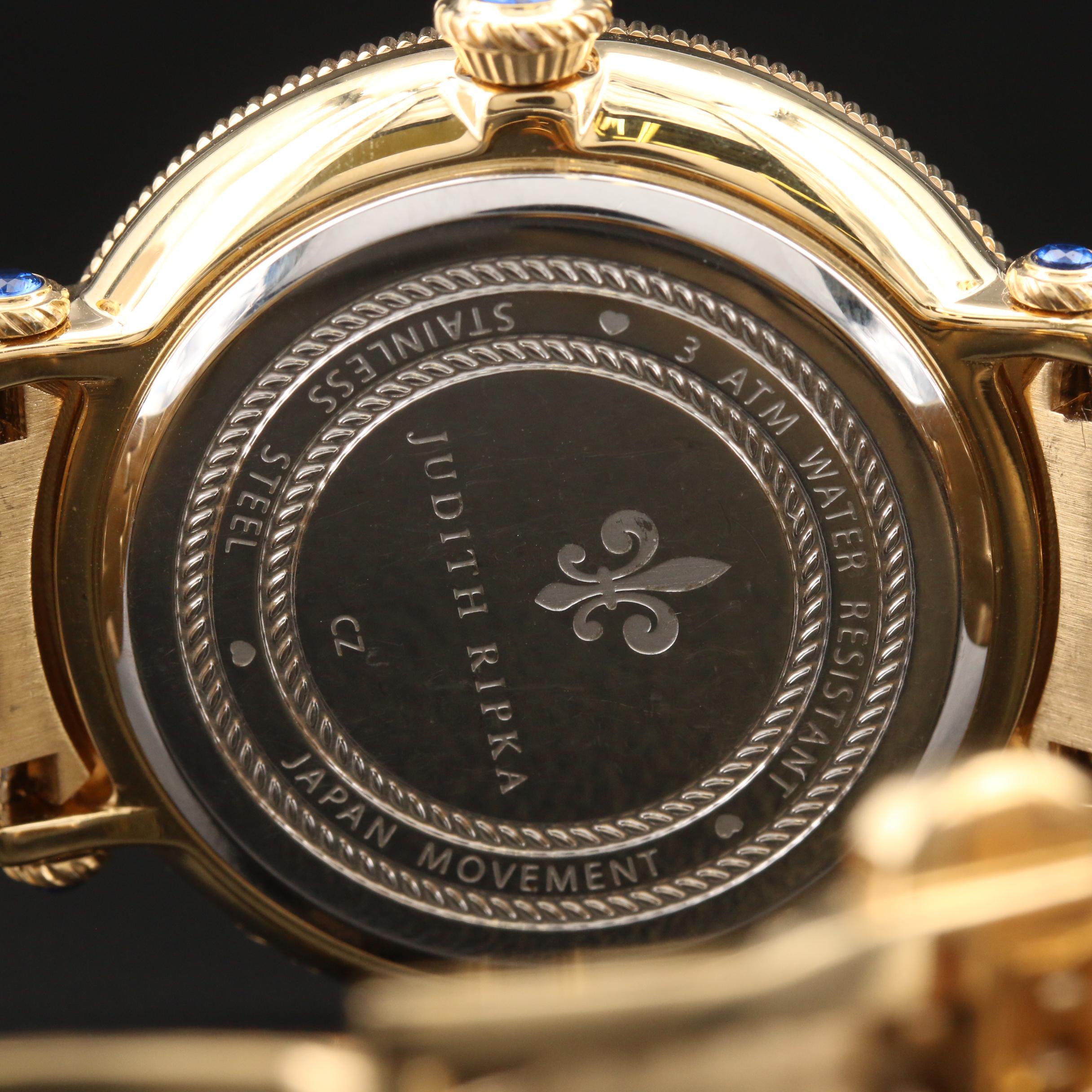 Judith Ripka "London" Blue Dial Watch