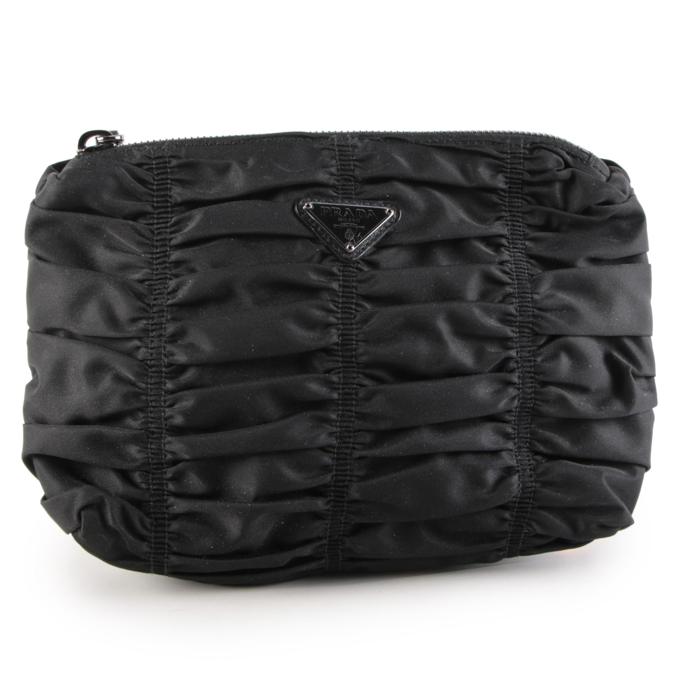Prada Gaufre Tessuto Nylon Pouch in Black