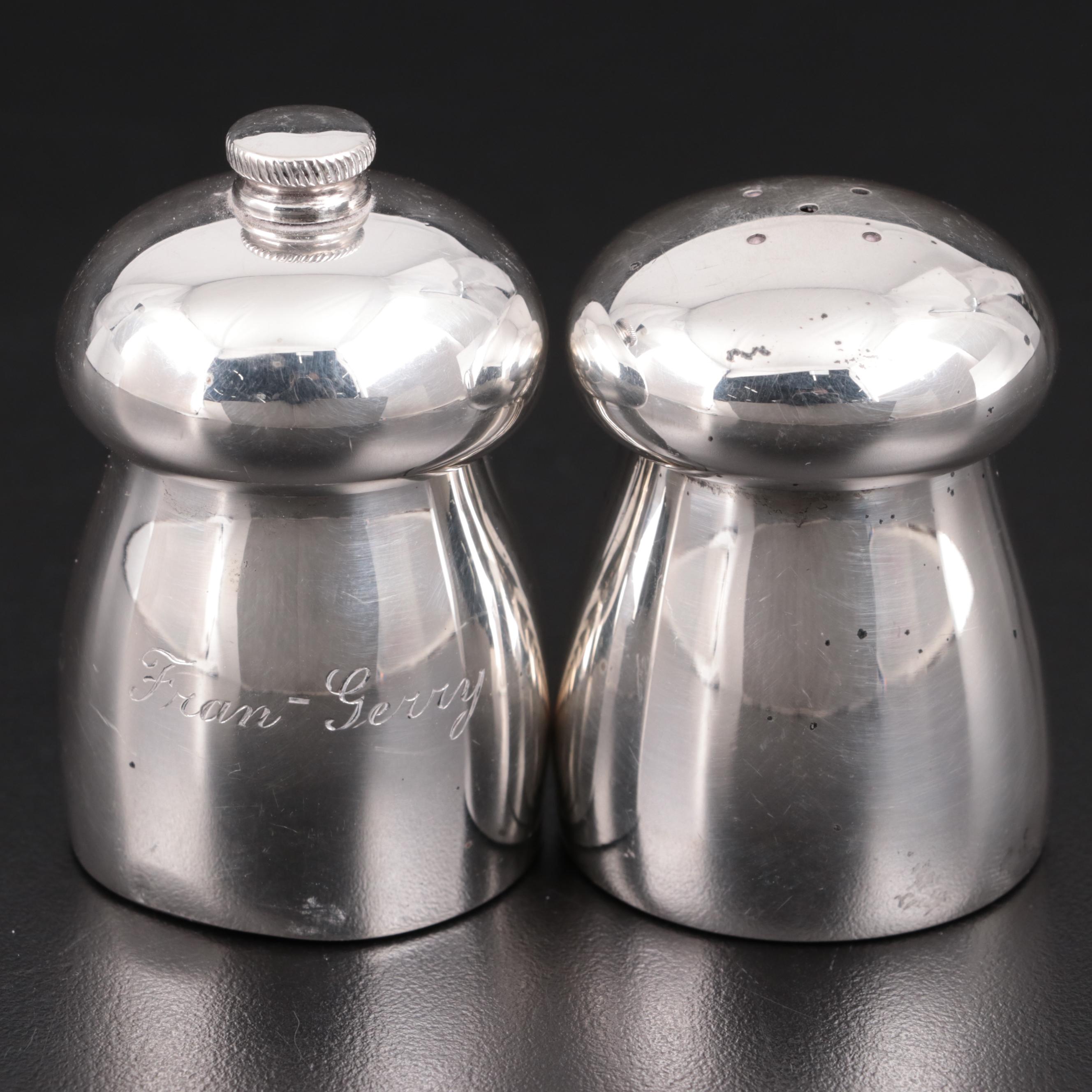 Tiffany & Co. Sterling Silver Salt Shaker and Pepper Mill, Mid-20th Century