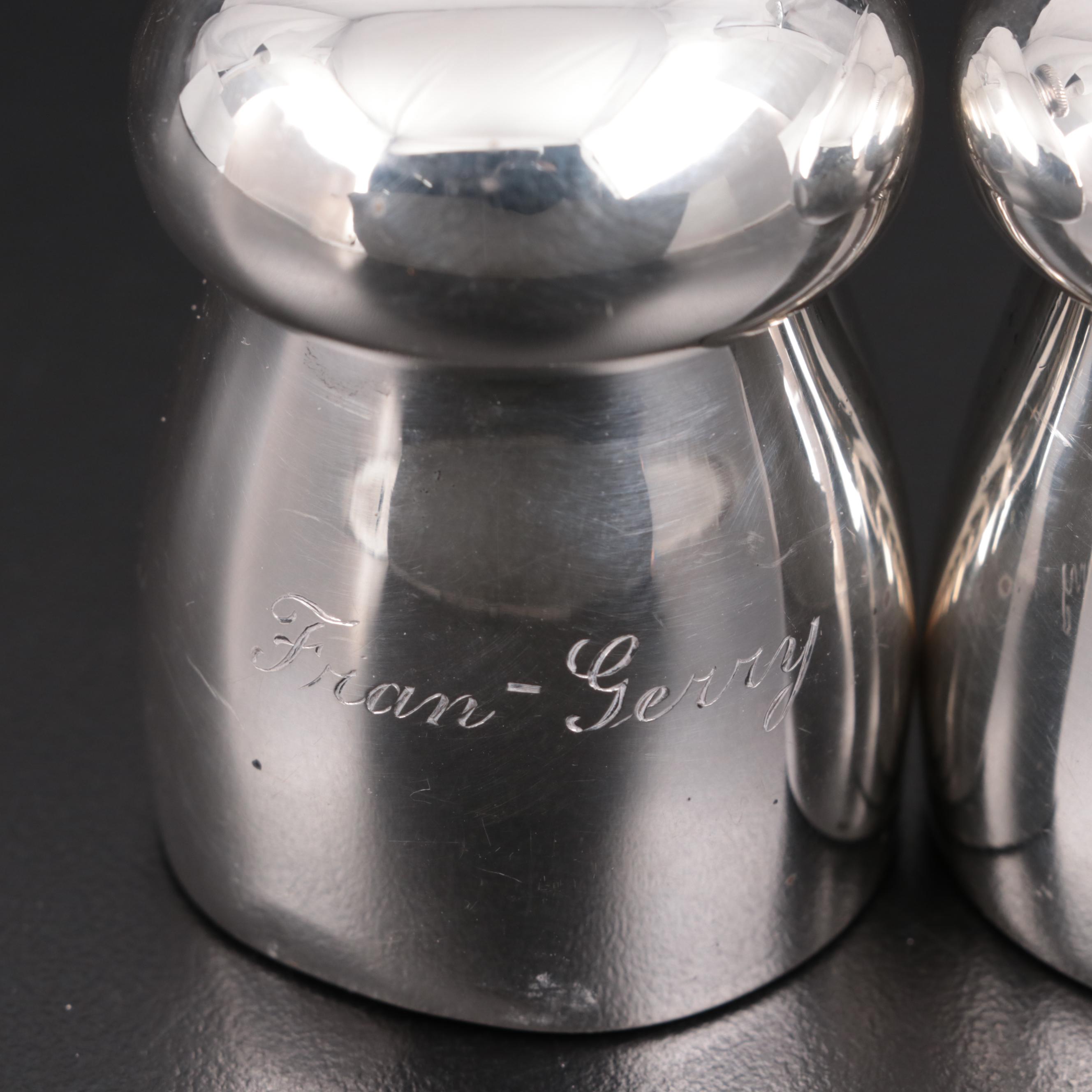Tiffany & Co. Sterling Silver Salt Shaker and Pepper Mill, Mid-20th Century