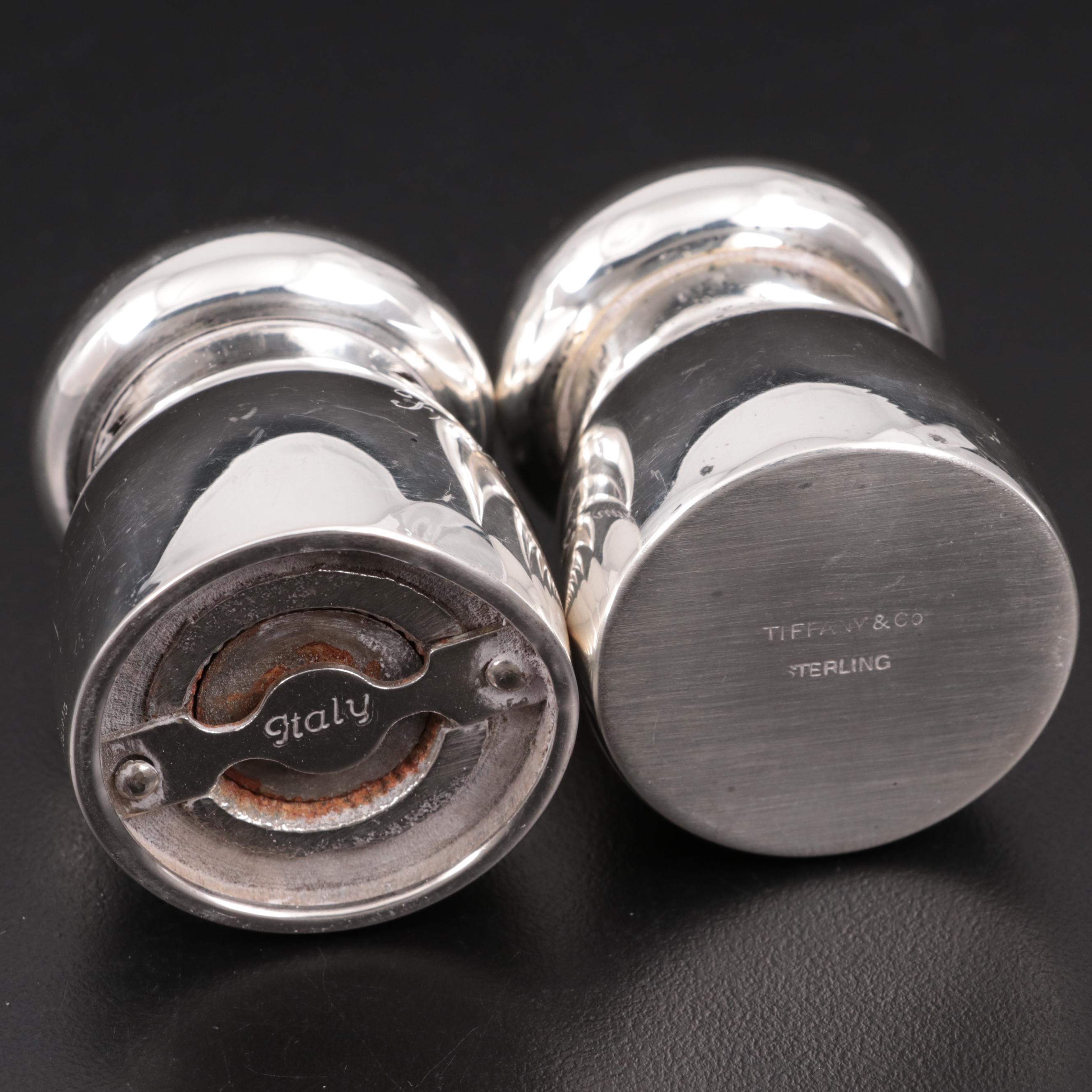 Tiffany & Co. Sterling Silver Salt Shaker and Pepper Mill, Mid-20th Century