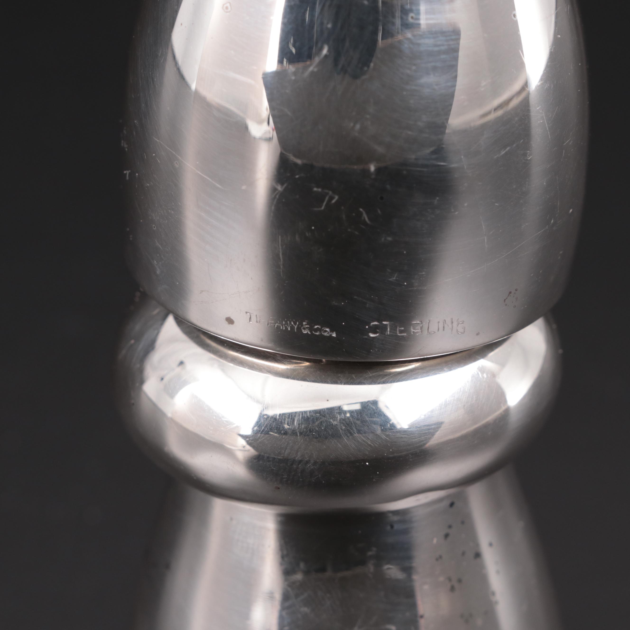 Tiffany & Co. Sterling Silver Salt Shaker and Pepper Mill, Mid-20th Century