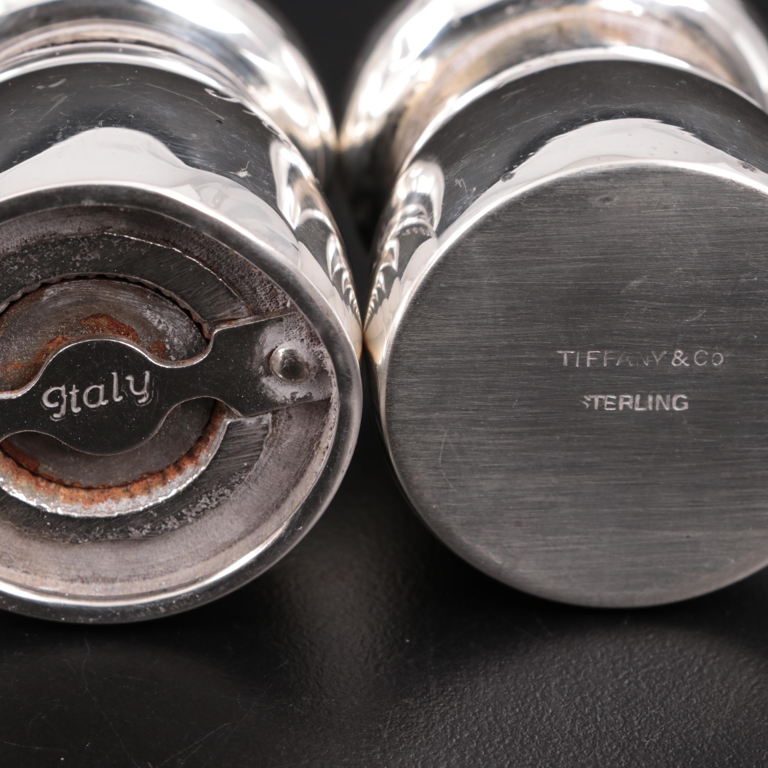 Tiffany & Co. Sterling Silver Salt Shaker and Pepper Mill, Mid-20th Century
