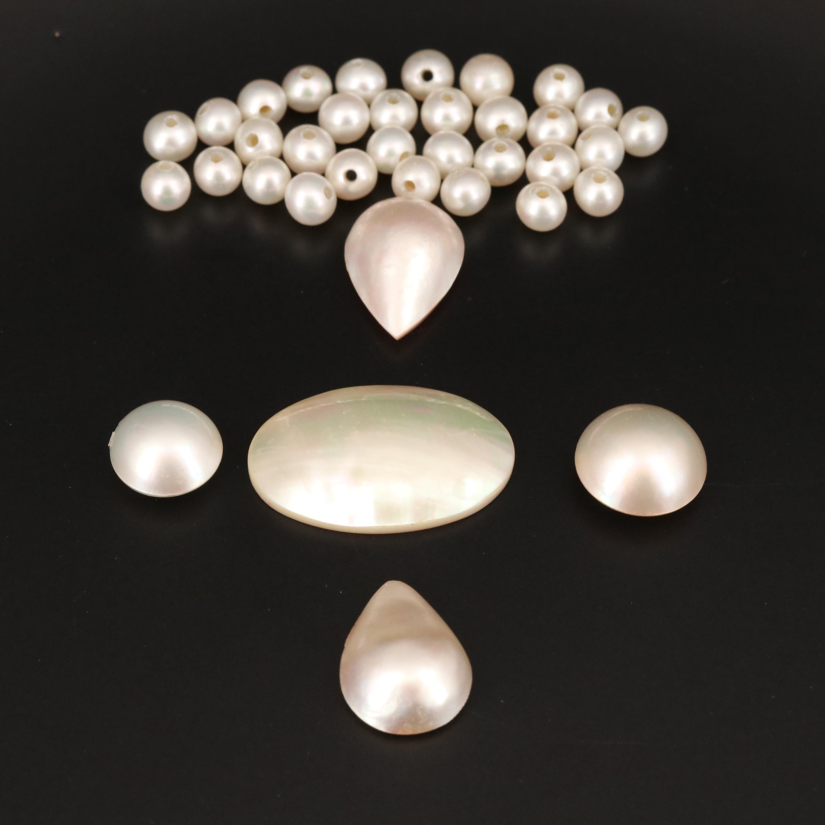 Loose Round and Mabé Pearls