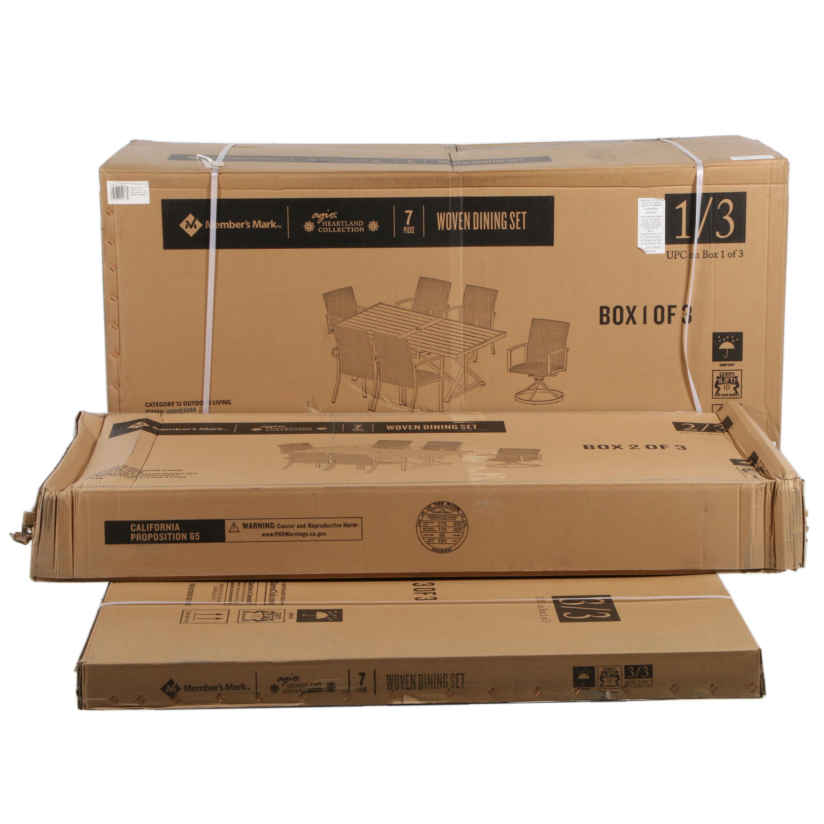 Member's Mark Contemporary "Agio Heartland Collection" Seven-Piece Dining Set