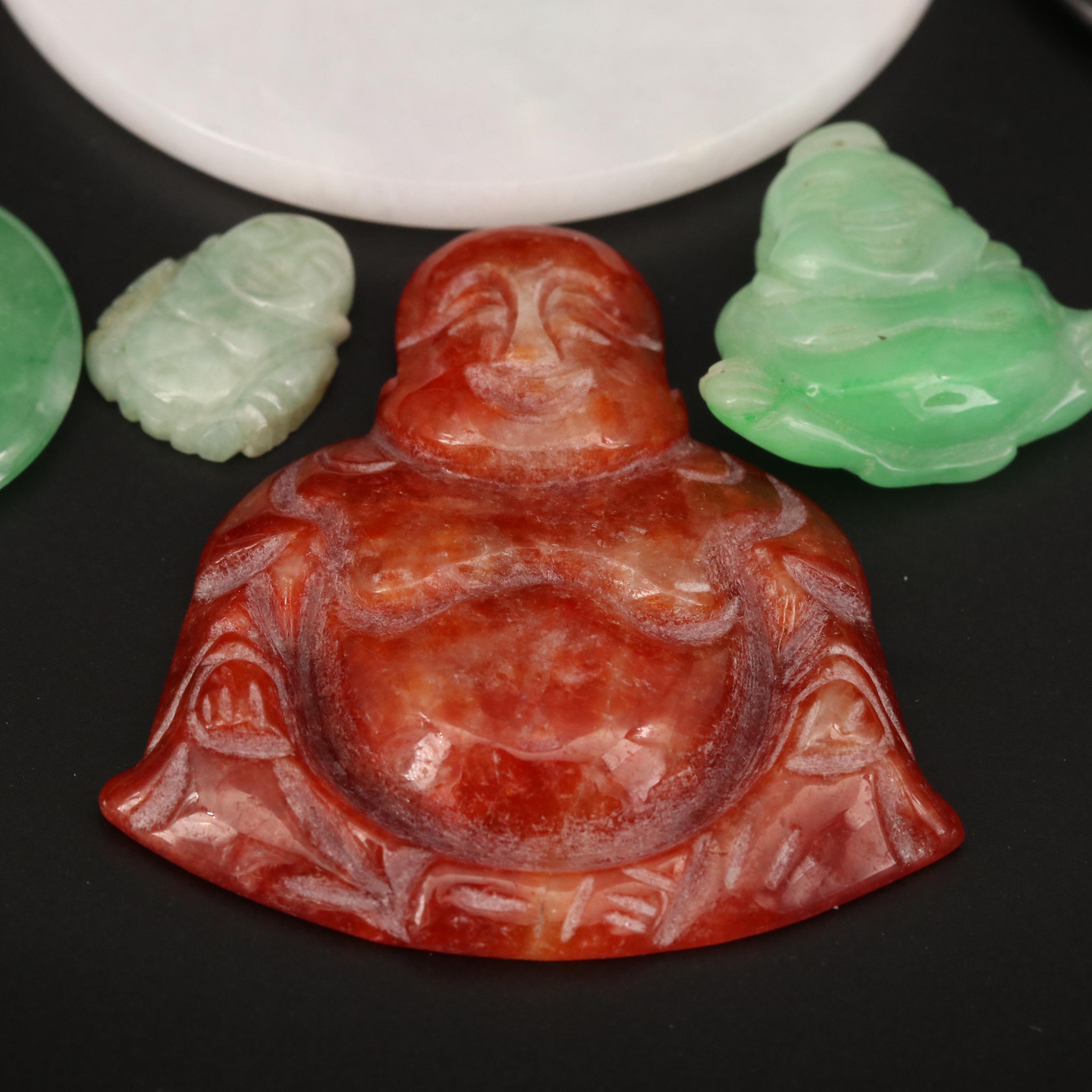 Loose Bi, Tablet, Round and Carved Jadeite and Onyx Selection