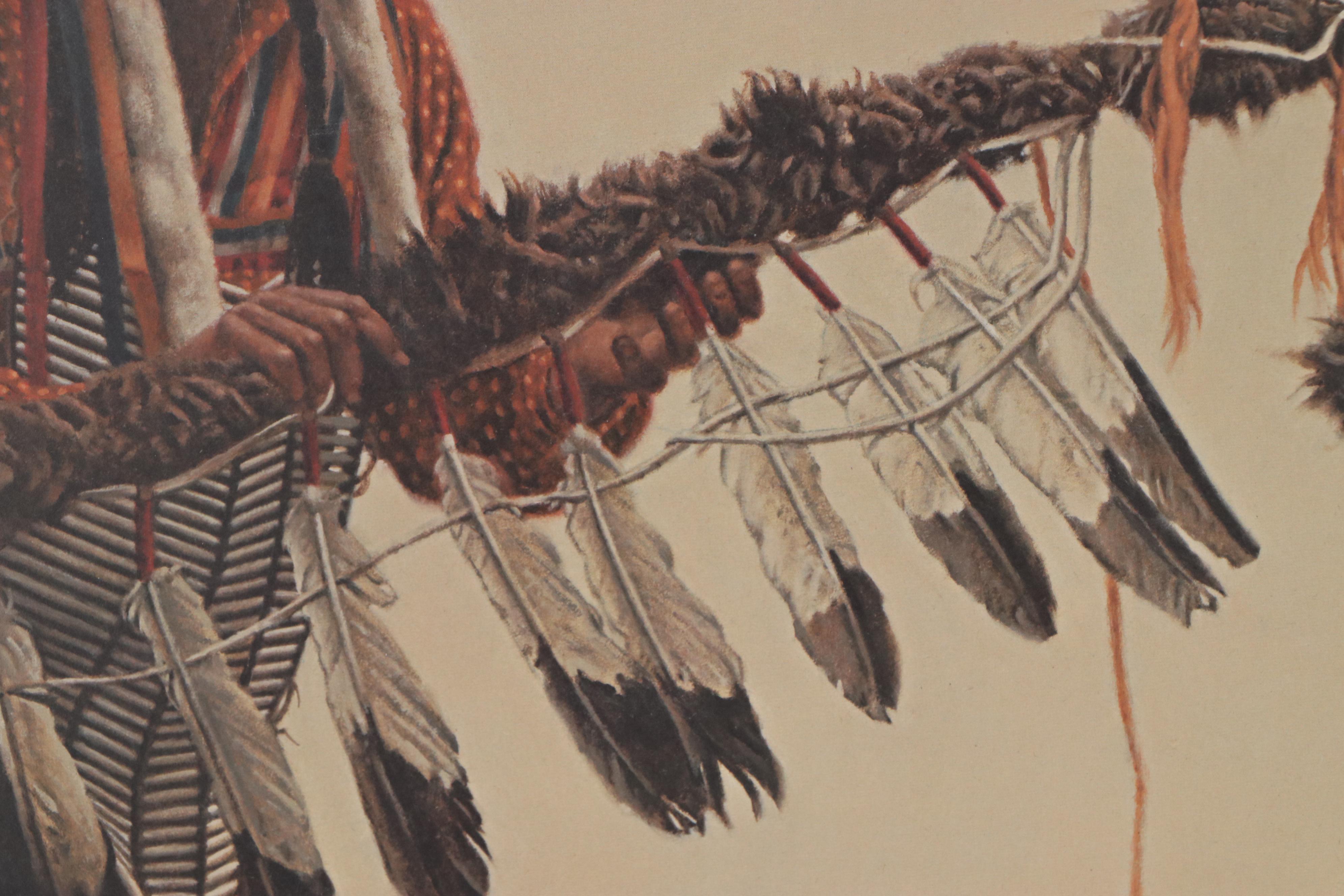 James Bama Offset Lithograph of Native American "Ceremonial Lance"