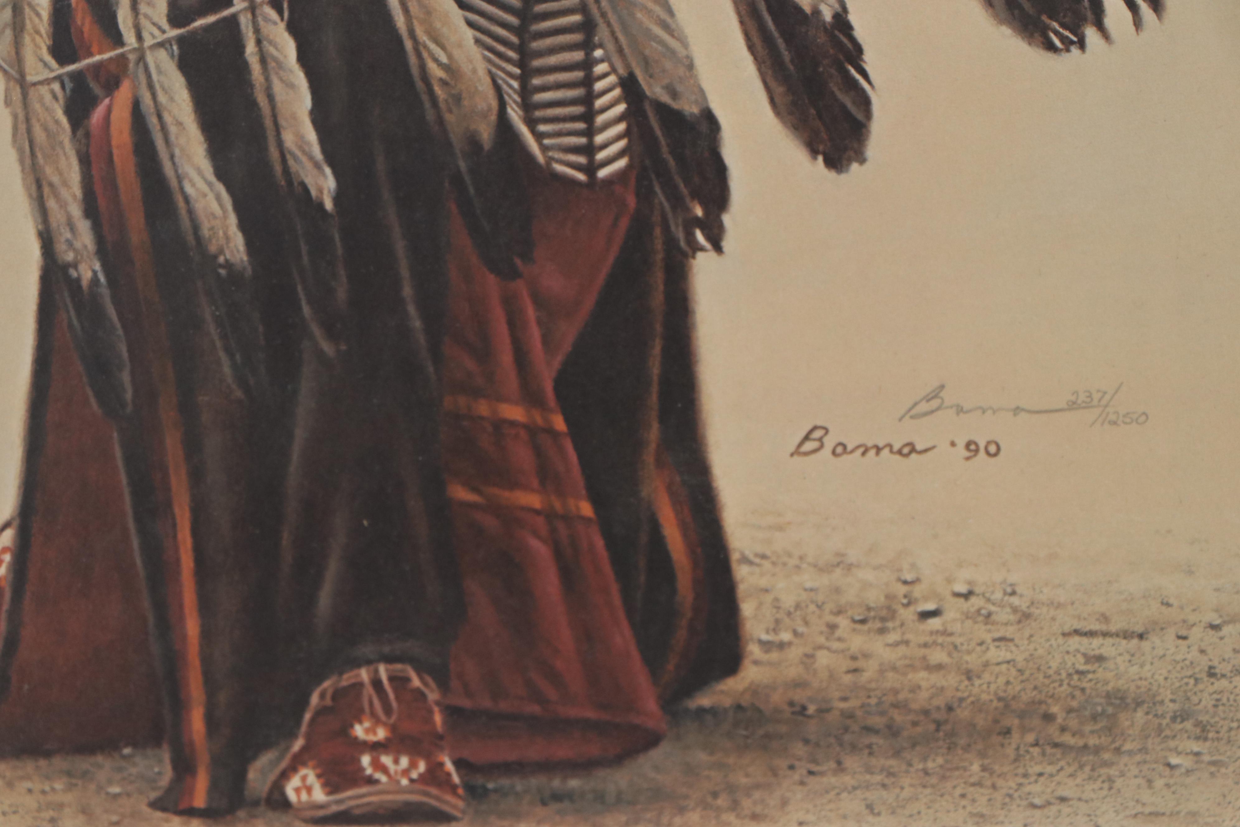 James Bama Offset Lithograph of Native American "Ceremonial Lance"