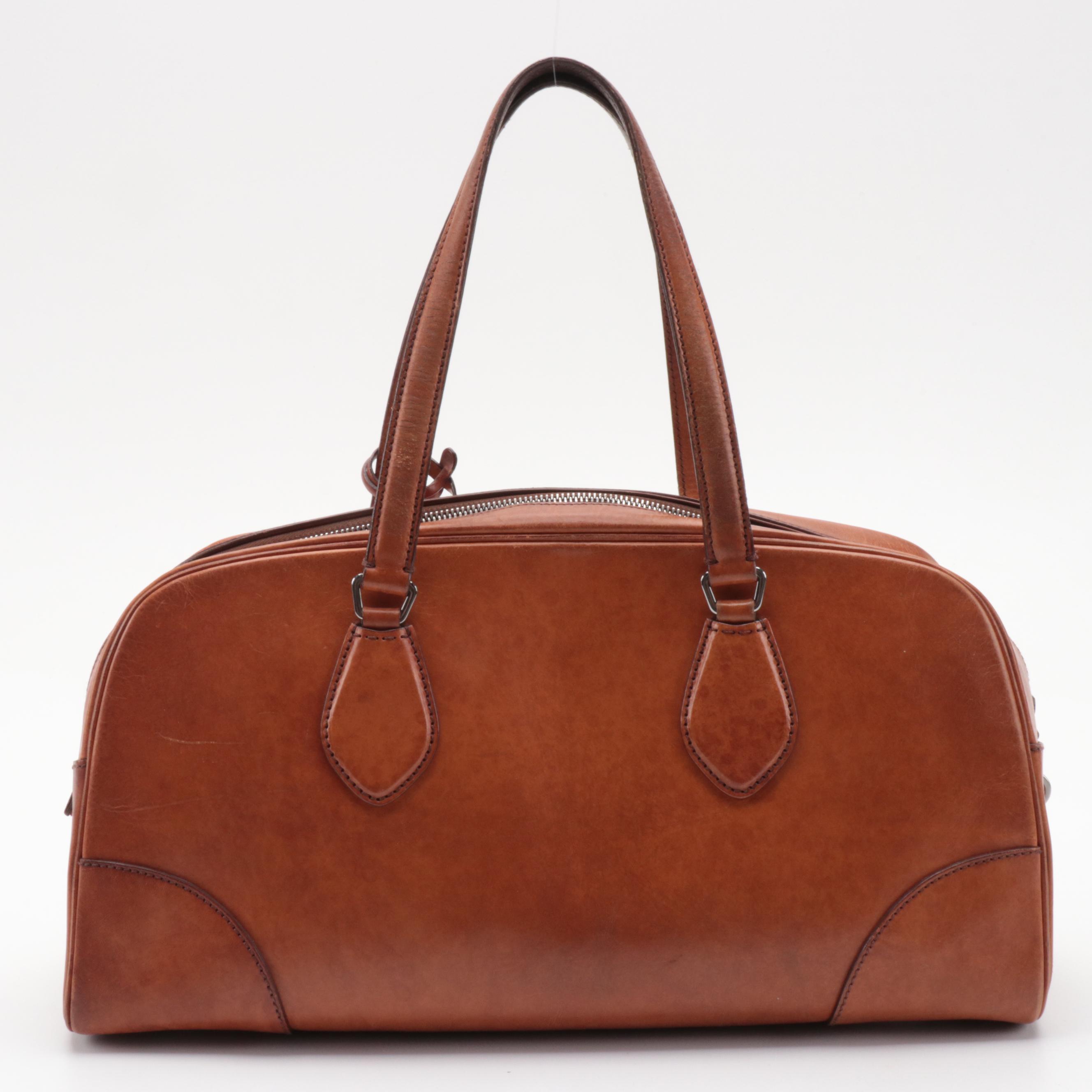 Prada Bowler Bag in Brown Vitello England Leather