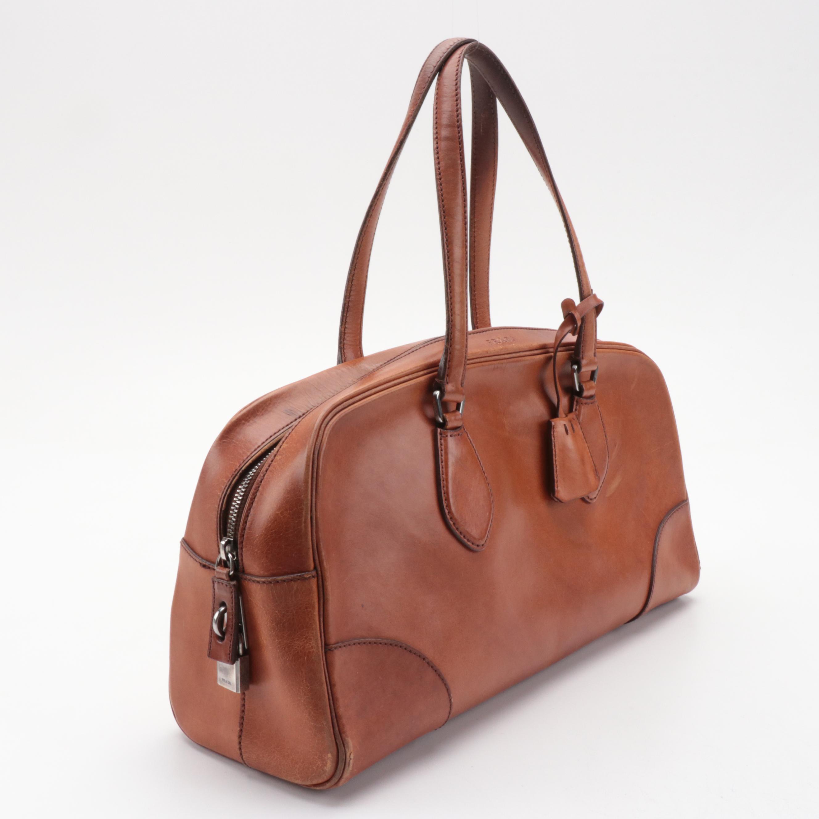 Prada Bowler Bag in Brown Vitello England Leather