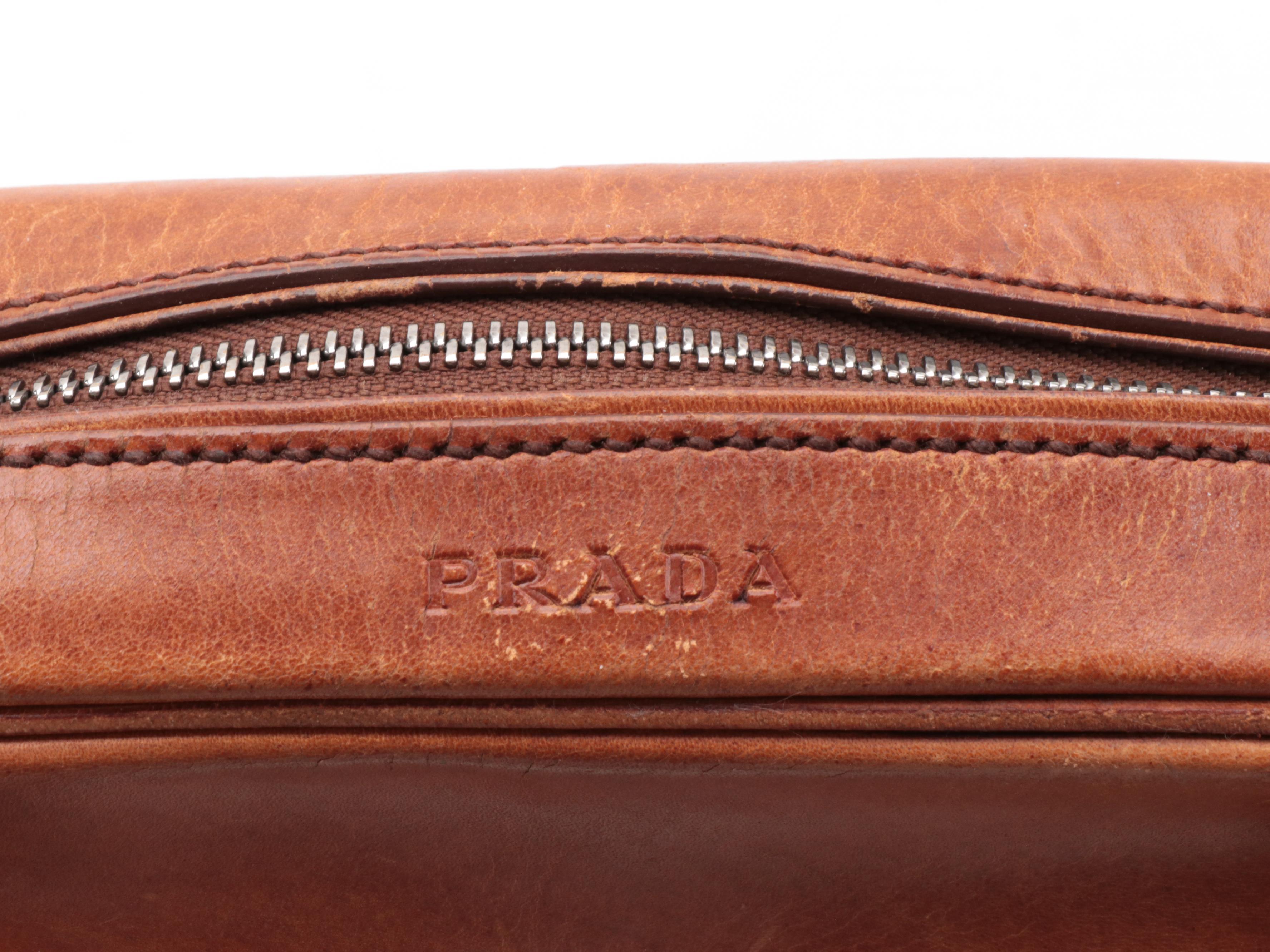 Prada Bowler Bag in Brown Vitello England Leather