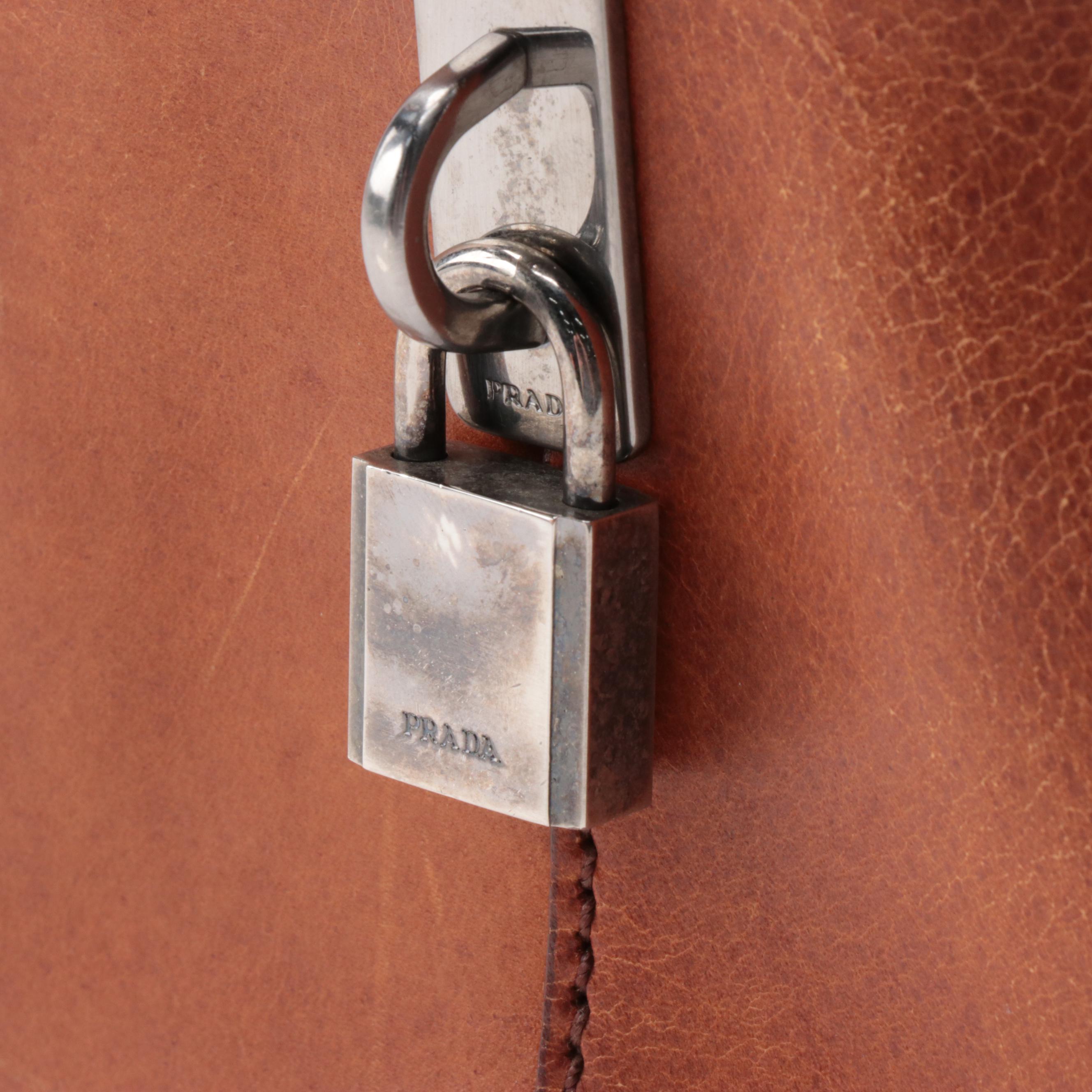 Prada Bowler Bag in Brown Vitello England Leather