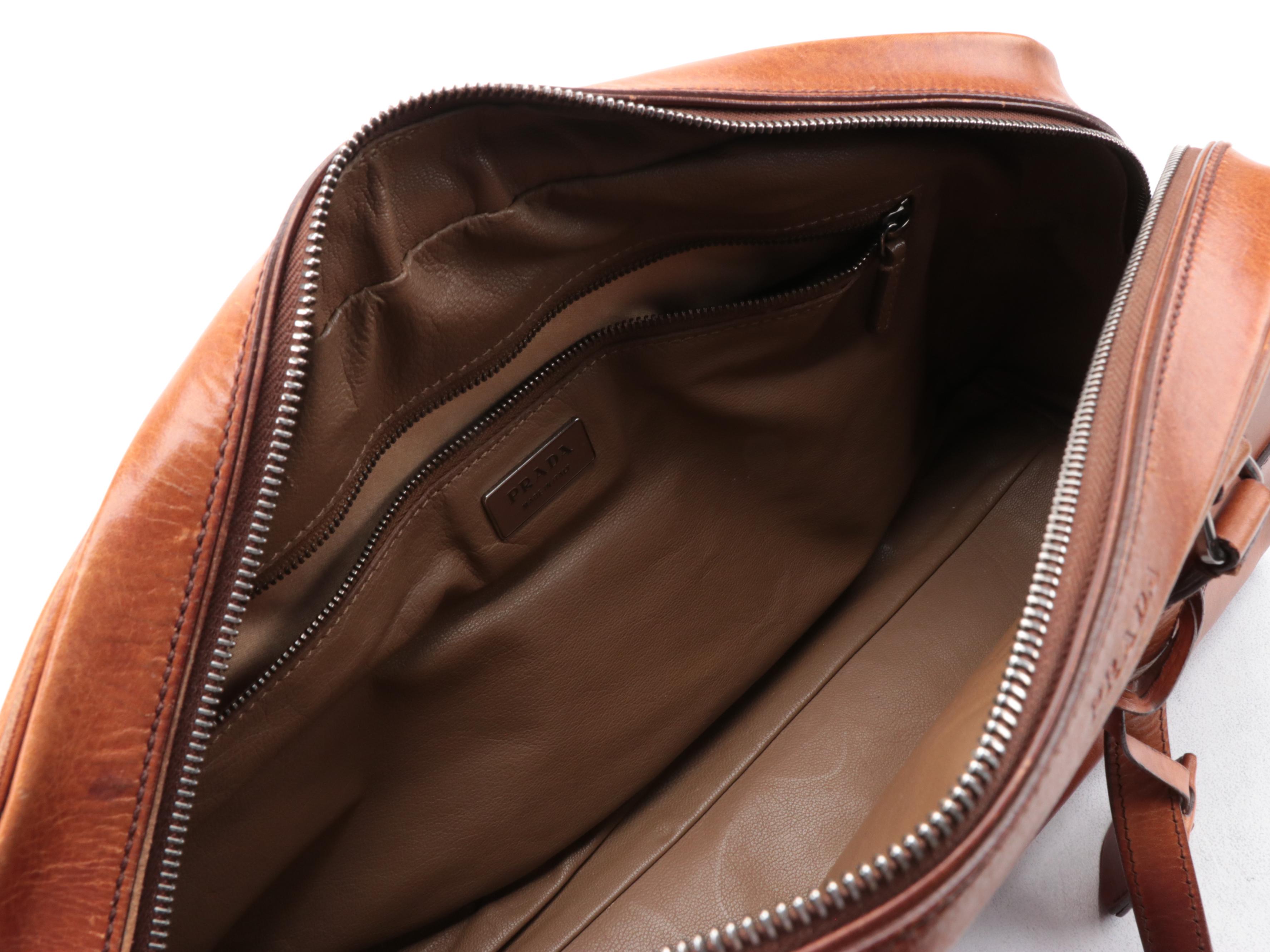 Prada Bowler Bag in Brown Vitello England Leather